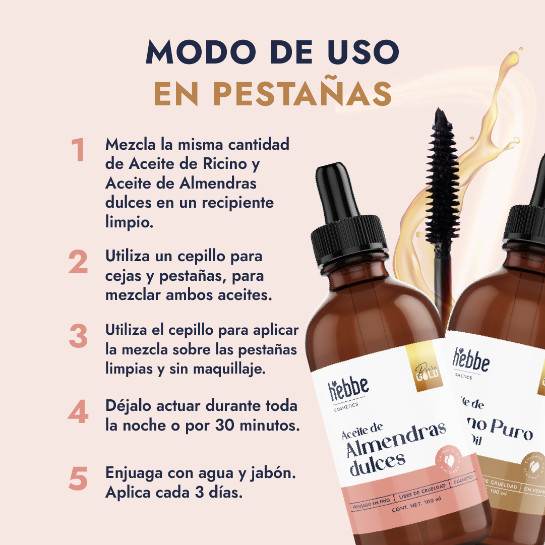 Aceite de Ricino y Almendras | Kit nutritivo facial | Nutrición Profunda, Crecimiento y Hidratación