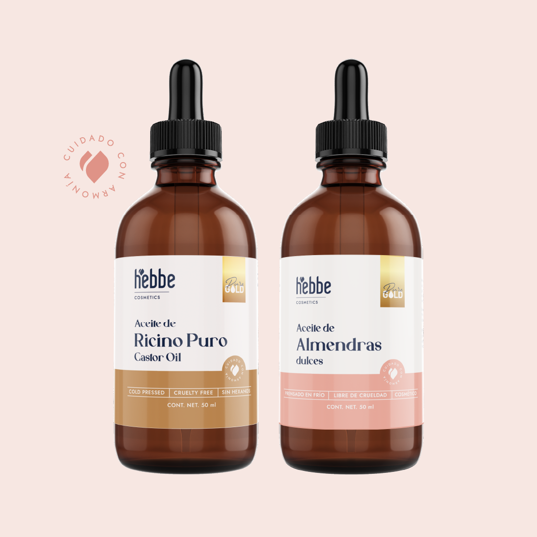 Aceite de Ricino y Almendras | Kit nutritivo facial | Nutrición Profunda, Crecimiento y Hidratación