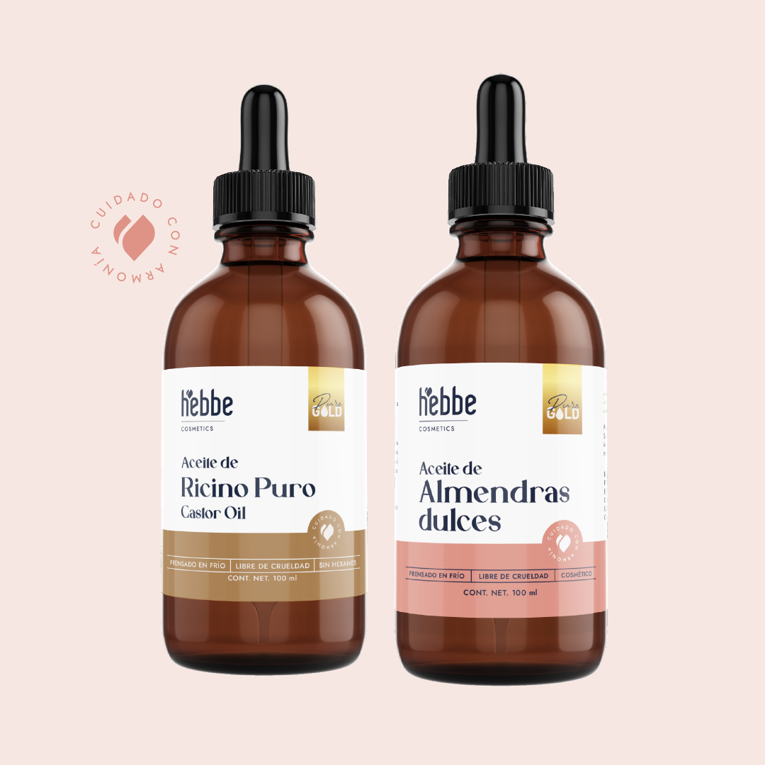Aceite de Ricino y Almendras | Kit nutritivo facial | Nutrición Profunda, Crecimiento y Hidratación