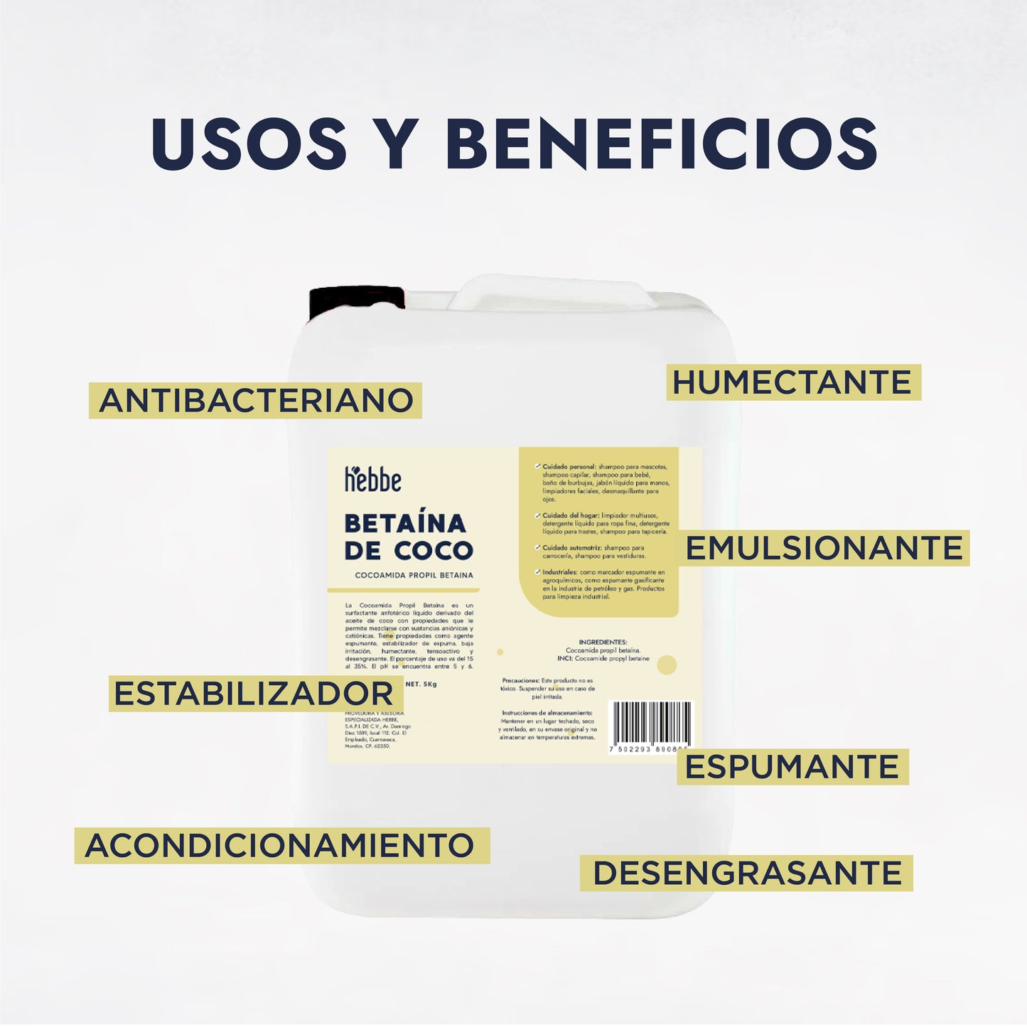 Betaína de Coco | Co-Tensioactivo y Potenciador de Espuma | Suavidad Derivada del Coco