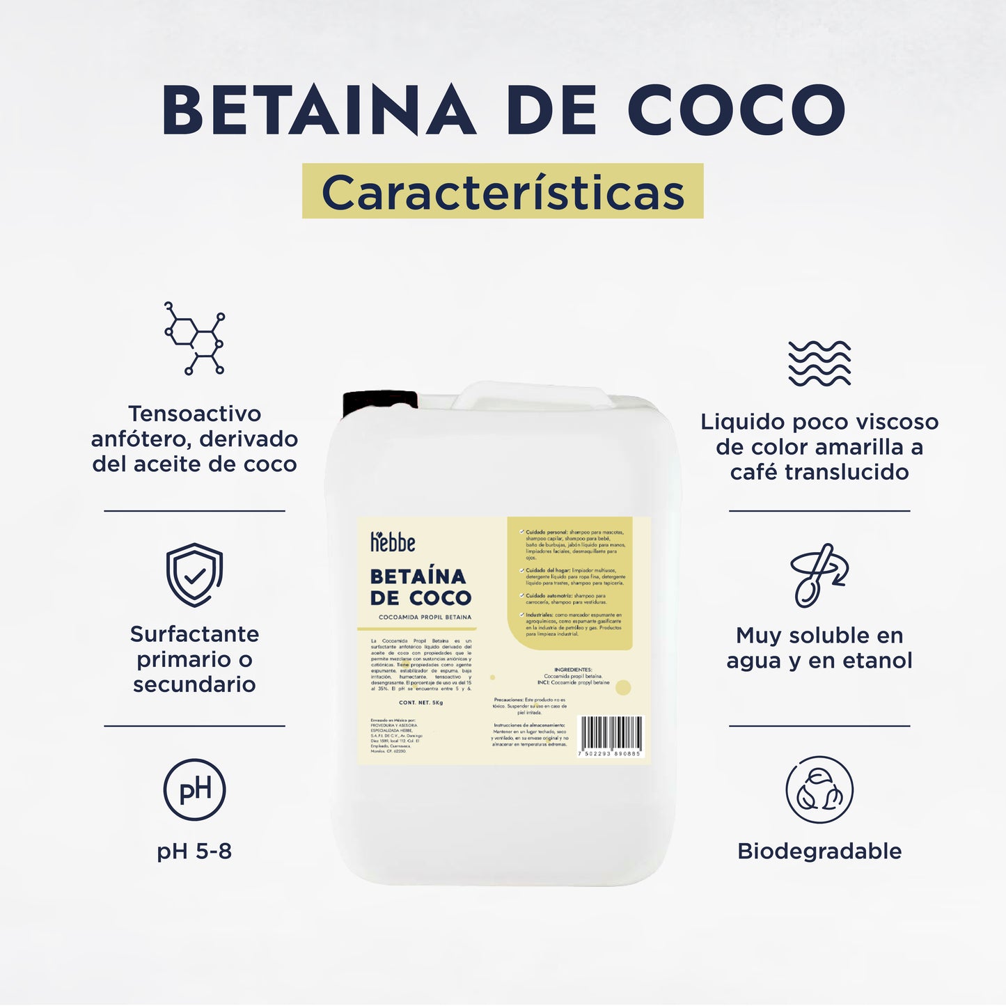 Betaína de Coco | Co-Tensioactivo y Potenciador de Espuma | Suavidad Derivada del Coco