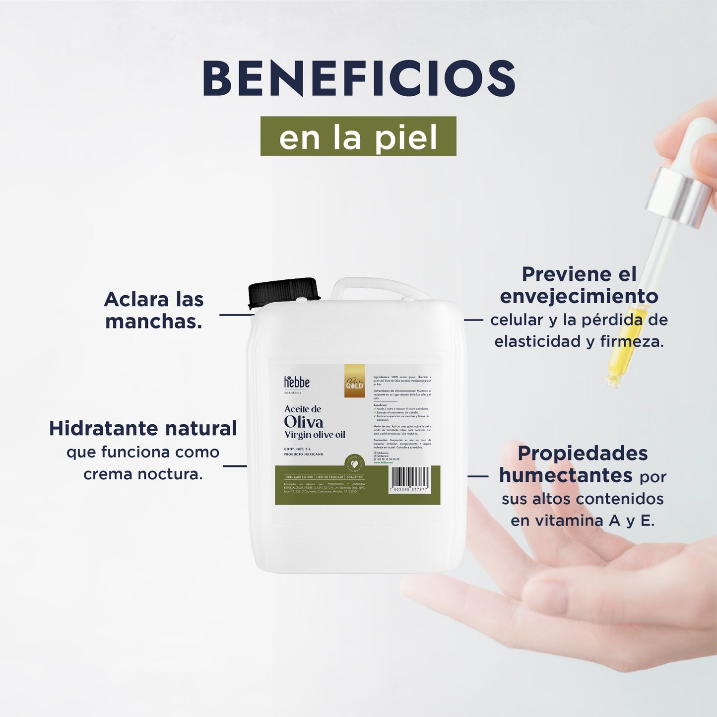 Aceite de Oliva Extra Virgen | Capilar y Corporal |Hidratante, Antioxidante y Reparador Cutáneo