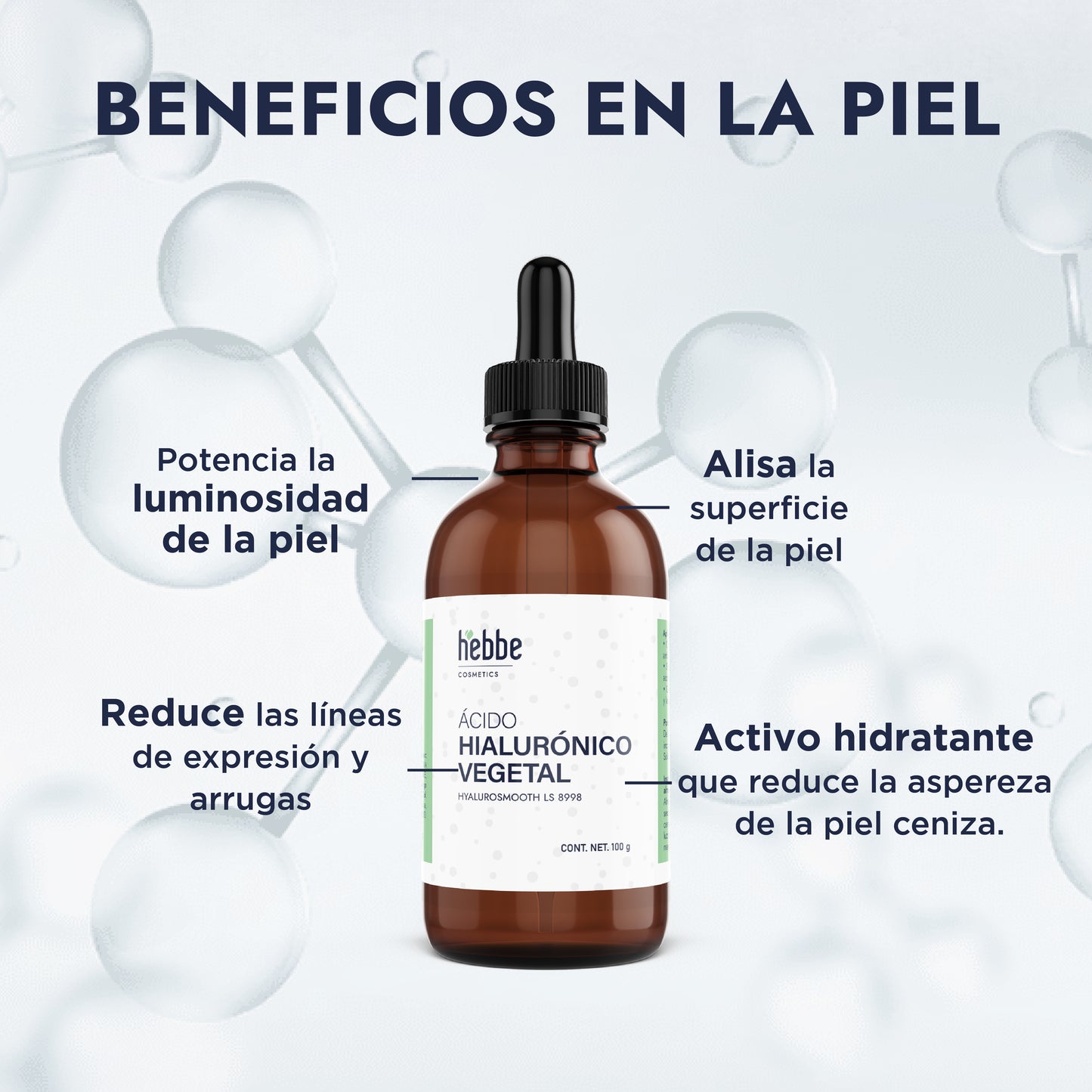 Ácido Hialurónico Vegetal | Hidratación Superficial y Filmógena | Alternativa Botánica Certificable