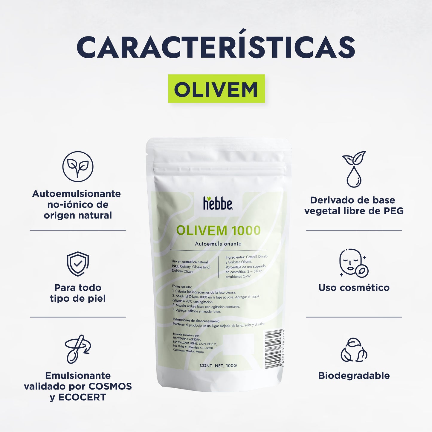Olivem 1000 | Auto-emulsionante No Iónico O/W | Base de Cristal Líquido Biomimética y Activo Hidratante