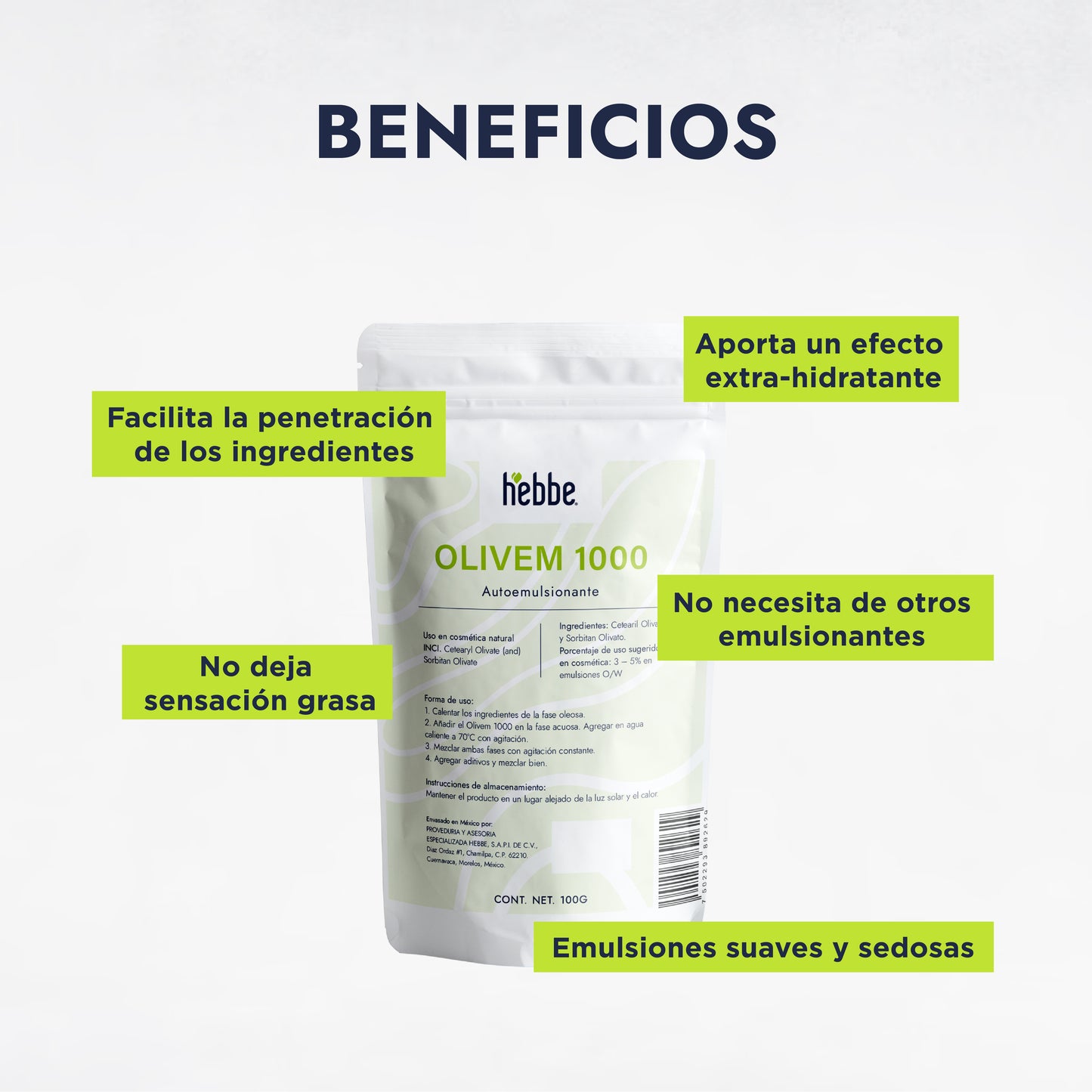 Olivem 1000 | Auto-emulsionante No Iónico O/W | Base de Cristal Líquido Biomimética y Activo Hidratante