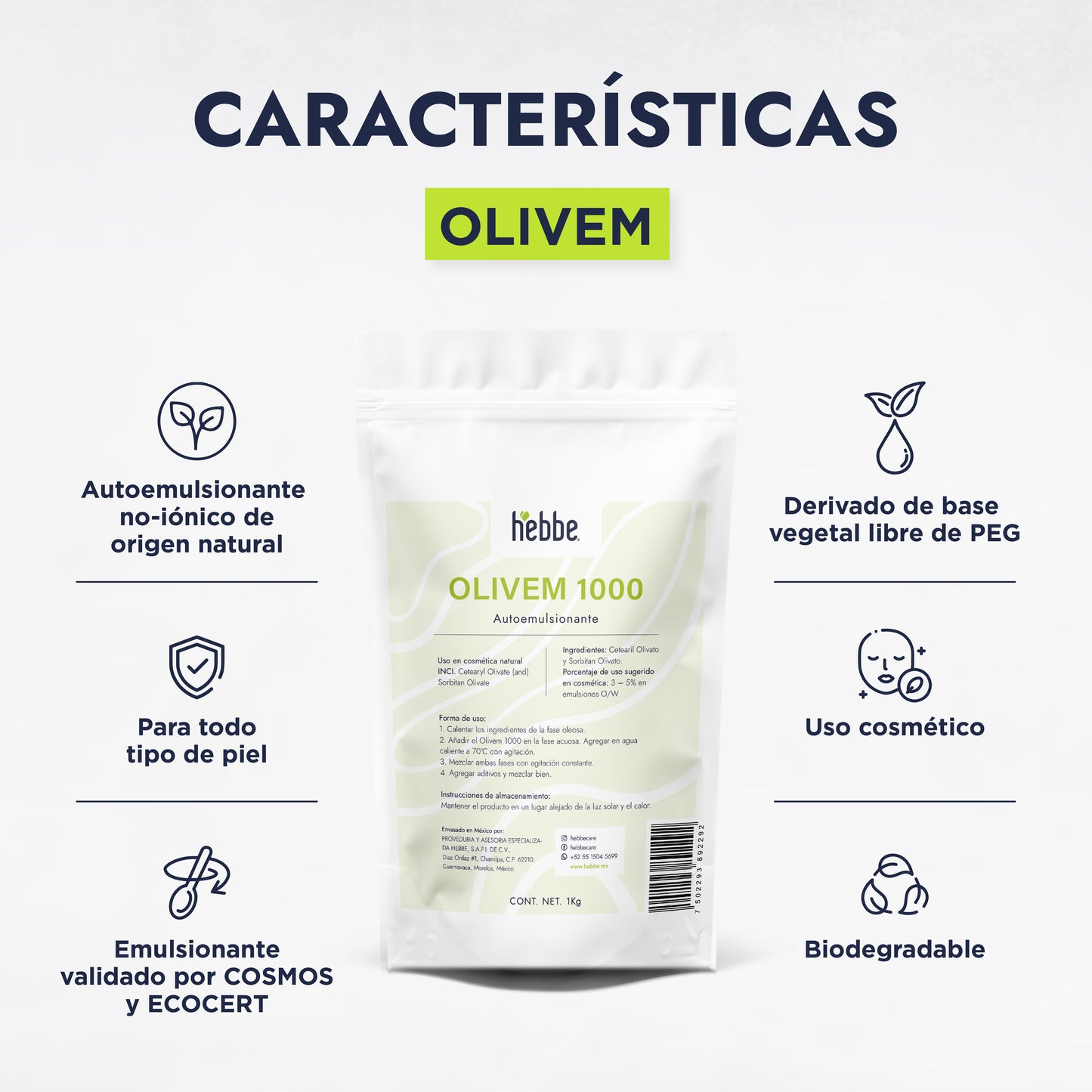 Olivem 1000 | Auto-emulsionante No Iónico O/W | Base de Cristal Líquido Biomimética y Activo Hidratante