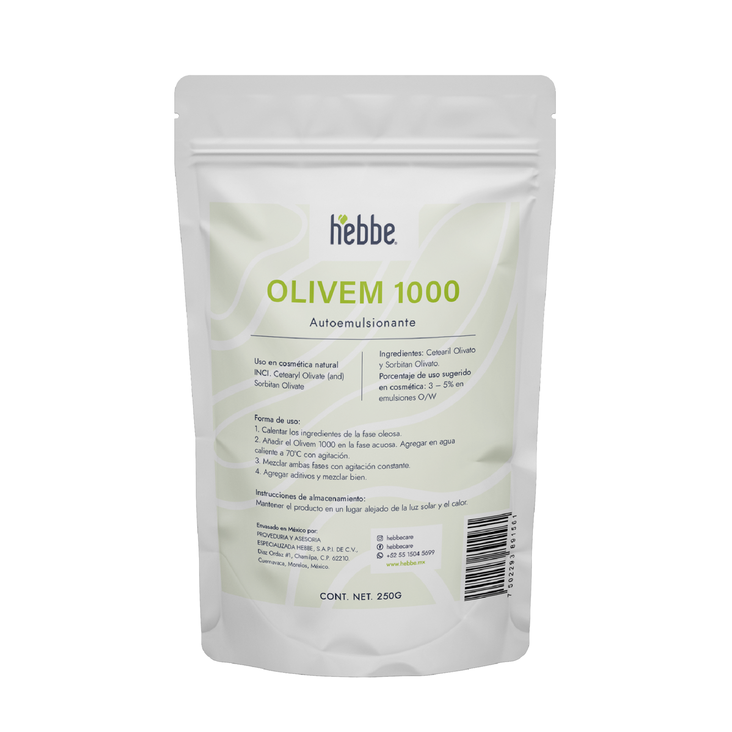 Olivem 1000 | Auto-emulsionante No Iónico O/W | Base de Cristal Líquido Biomimética y Activo Hidratante