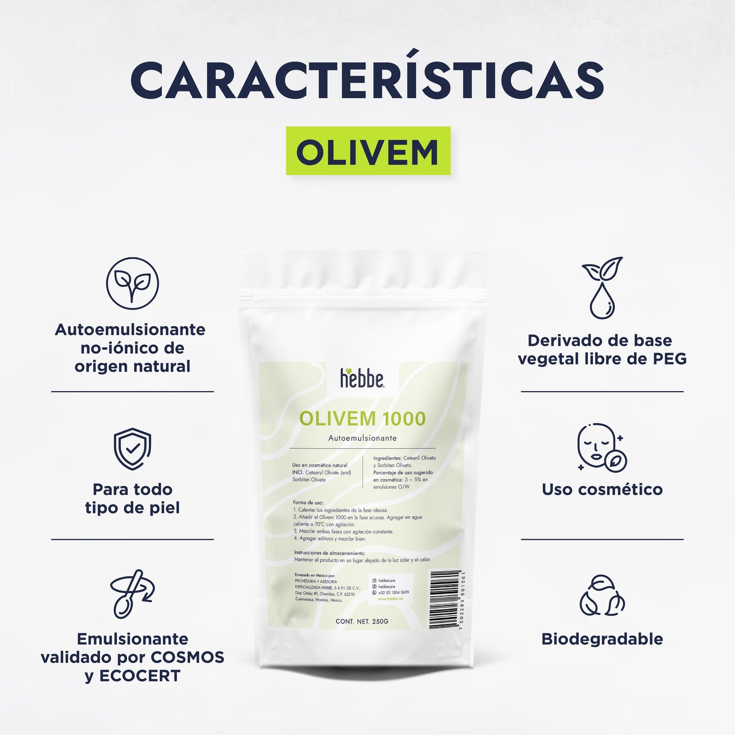 Olivem 1000 | Auto-emulsionante No Iónico O/W | Base de Cristal Líquido Biomimética y Activo Hidratante