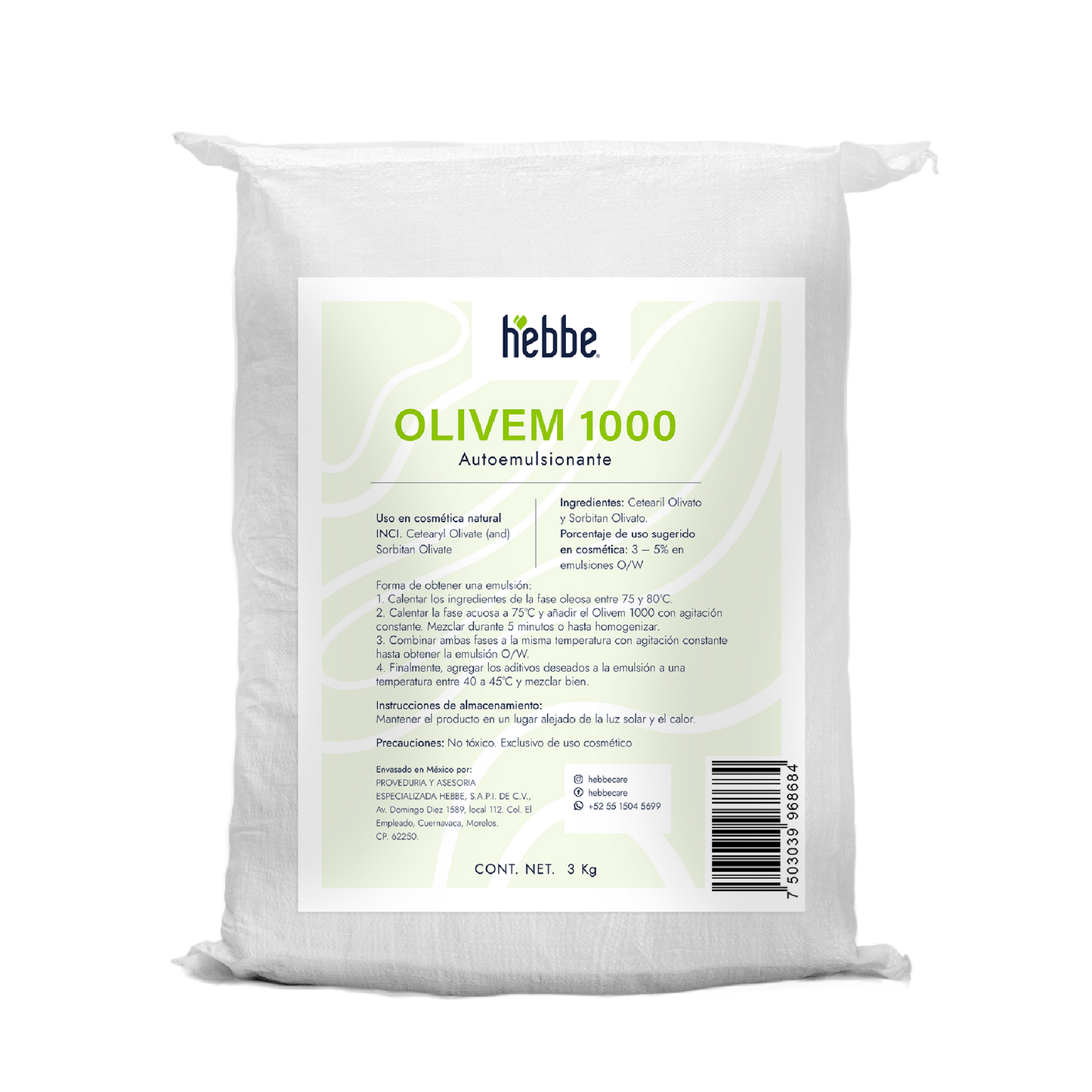 Olivem 1000 | Auto-emulsionante No Iónico O/W | Base de Cristal Líquido Biomimética y Activo Hidratante