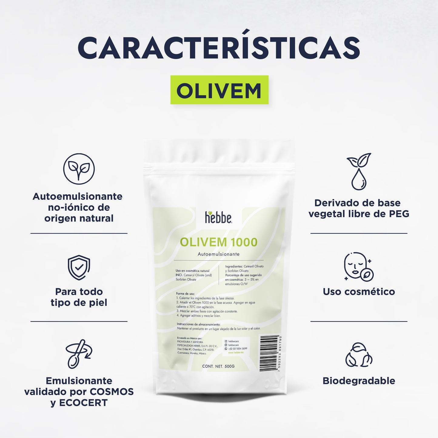Olivem 1000 | Auto-emulsionante No Iónico O/W | Base de Cristal Líquido Biomimética y Activo Hidratante
