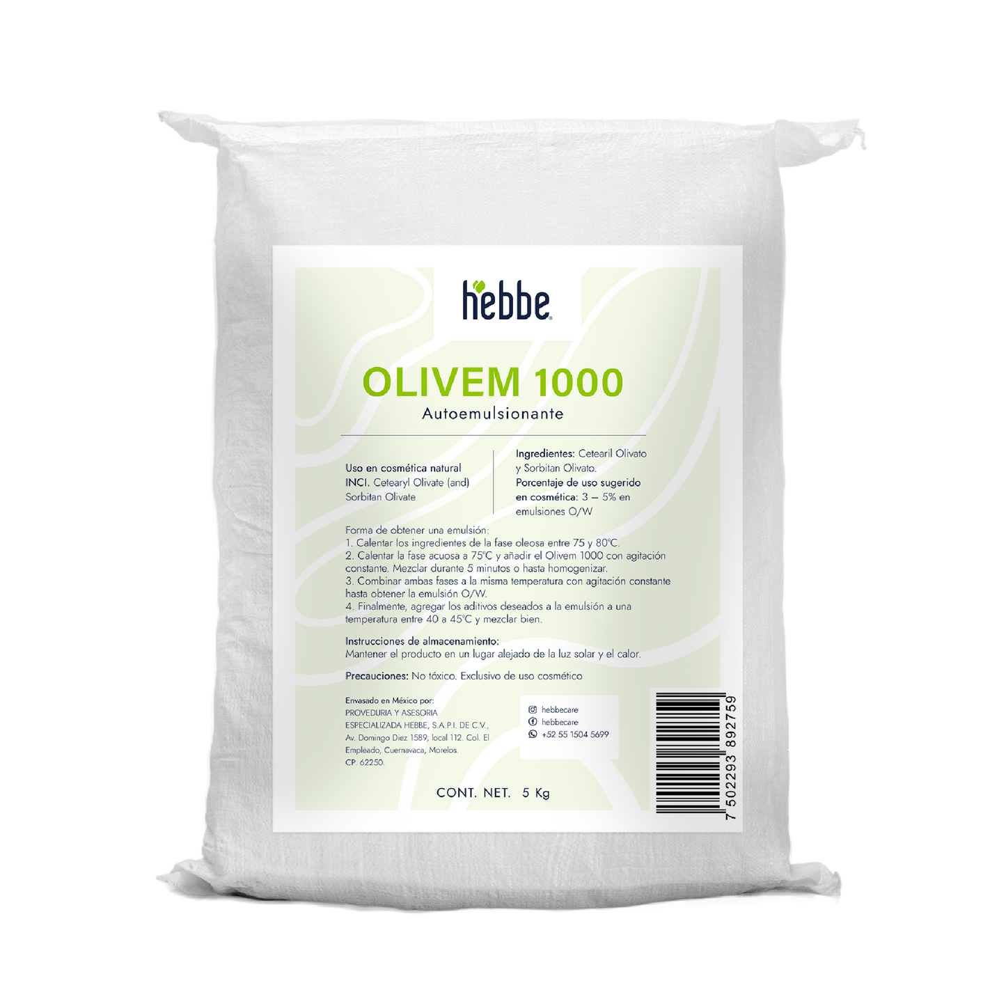 Olivem 1000 | Auto-emulsionante No Iónico O/W | Base de Cristal Líquido Biomimética y Activo Hidratante