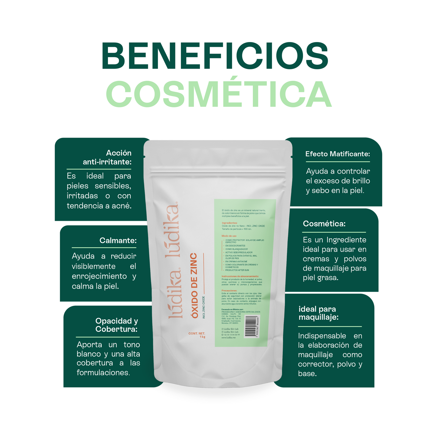 Óxido de Zinc No-Nano | Filtro Solar Físico UVA/UVB | Protector Cutáneo Calmante