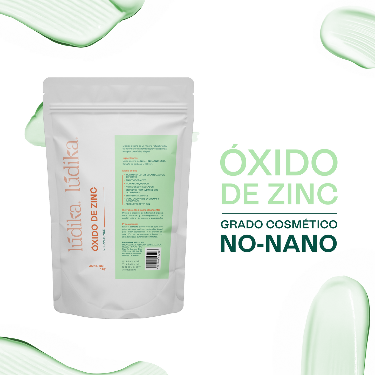 Óxido de Zinc No-Nano | Filtro Solar Físico UVA/UVB | Protector Cutáneo Calmante