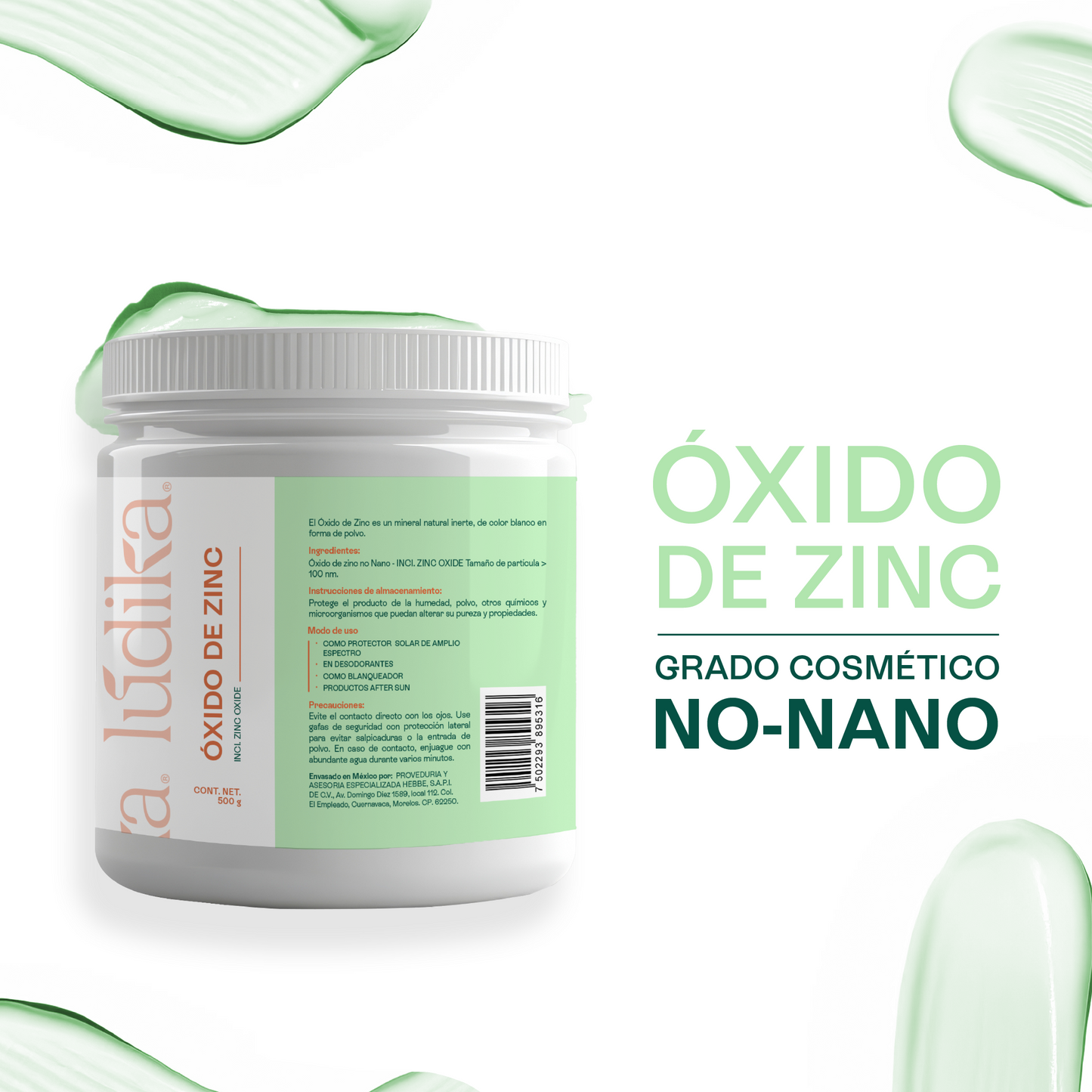 Óxido de Zinc No-Nano | Filtro Solar Físico UVA/UVB | Protector Cutáneo Calmante