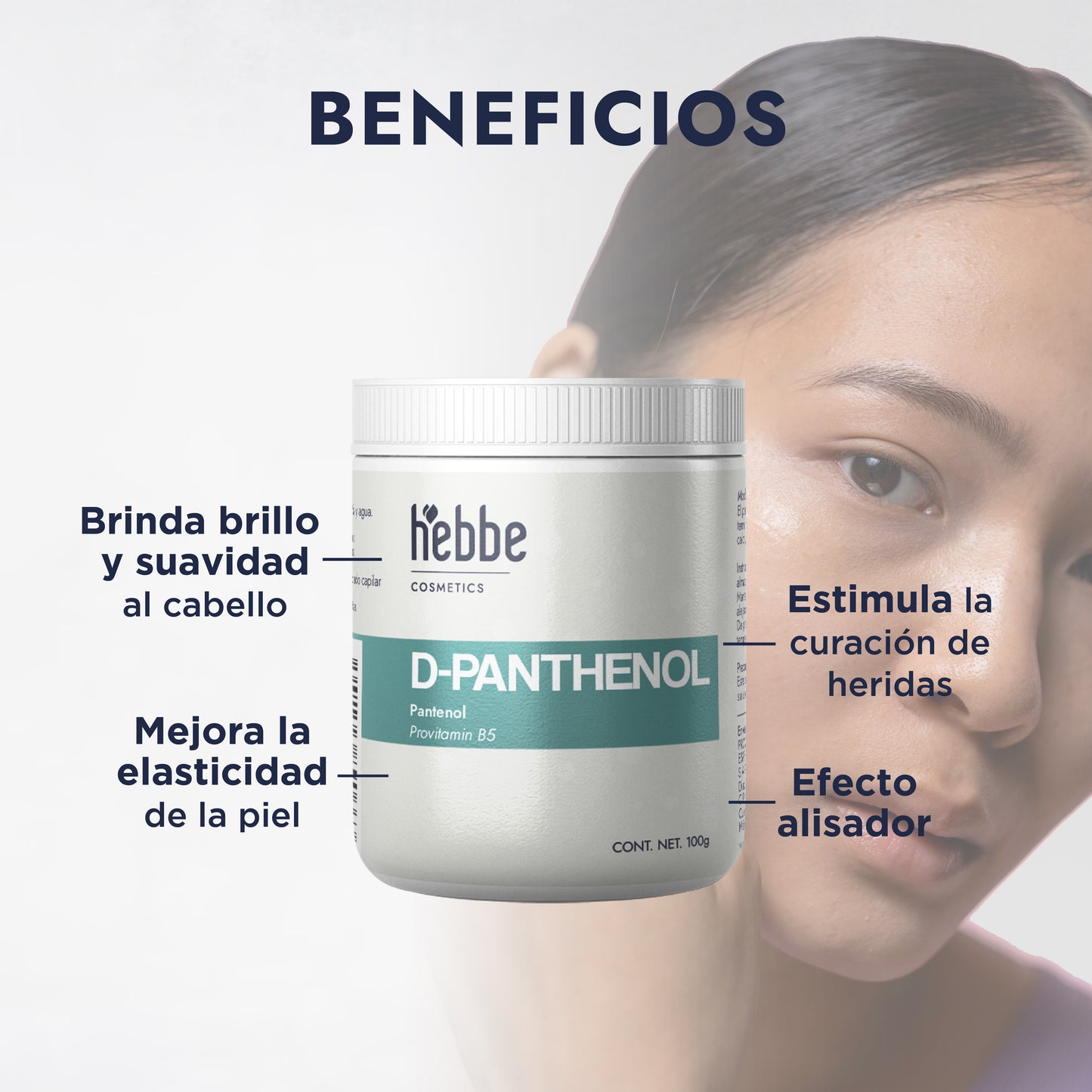D – Pantenol (Pro-Vitamina B5) | Facial, Corporal, Capilar | Hidratante, Calmante y Cicatrizante