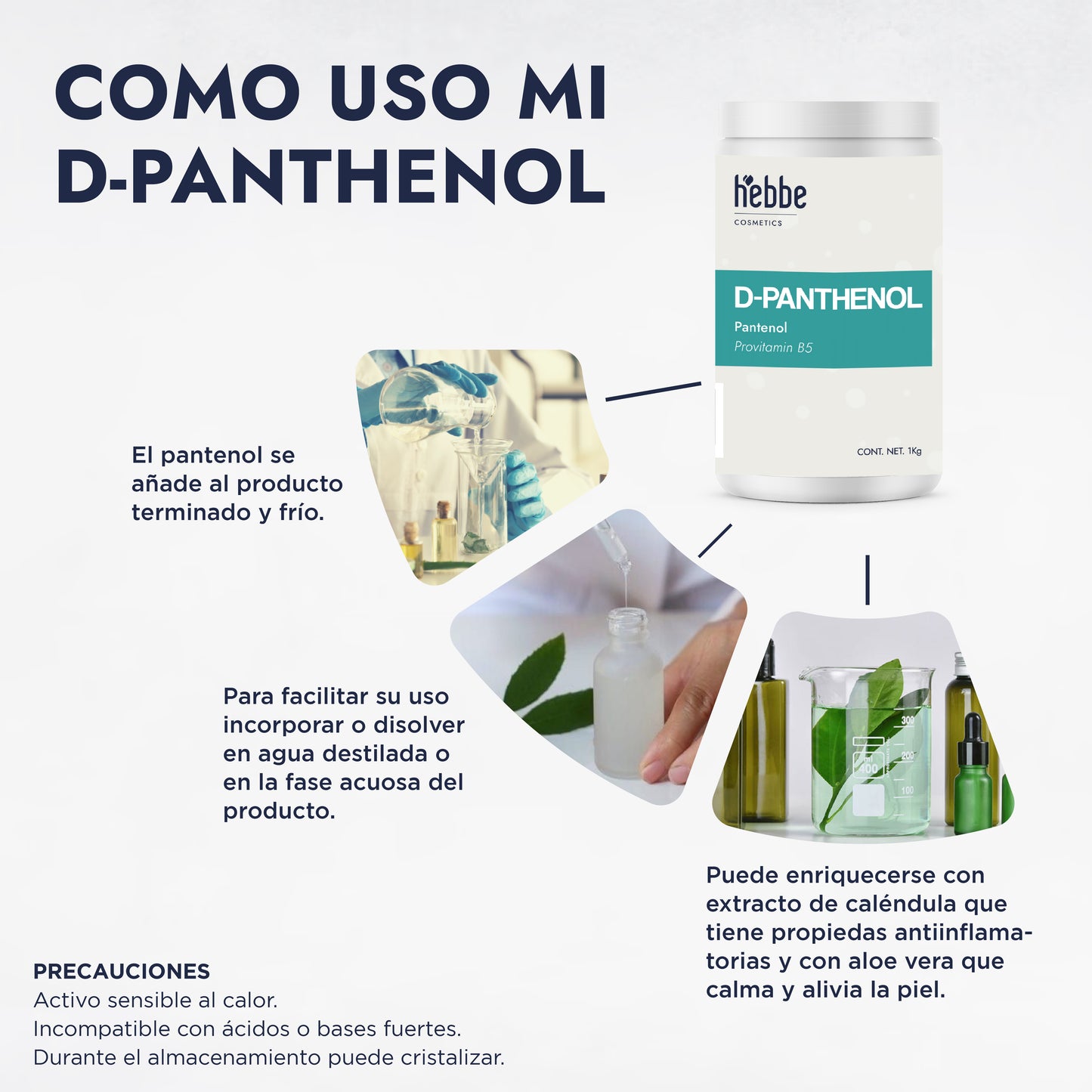 D – Pantenol (Pro-Vitamina B5) | Facial, Corporal, Capilar | Hidratante, Calmante y Cicatrizante