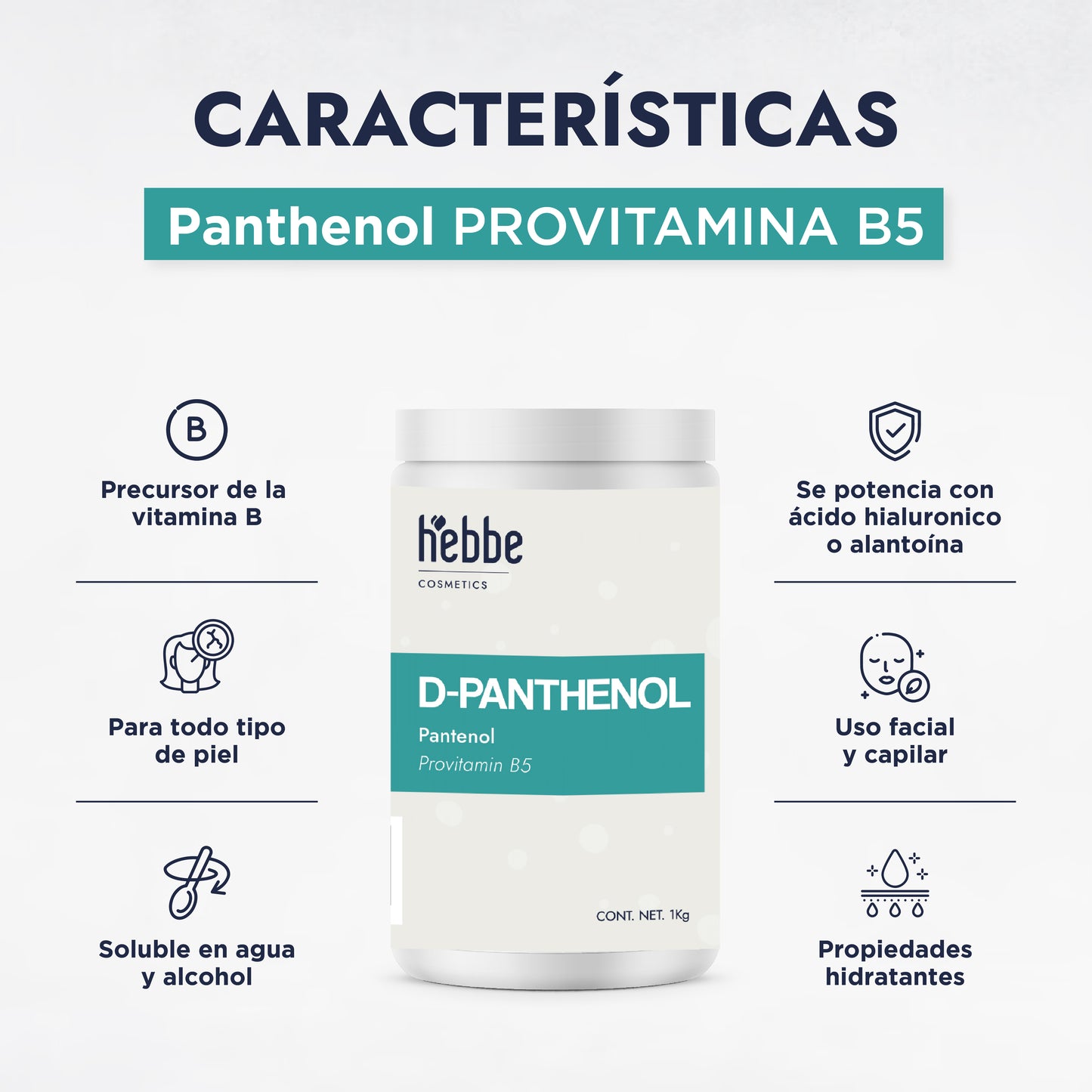D – Pantenol (Pro-Vitamina B5) | Facial, Corporal, Capilar | Hidratante, Calmante y Cicatrizante