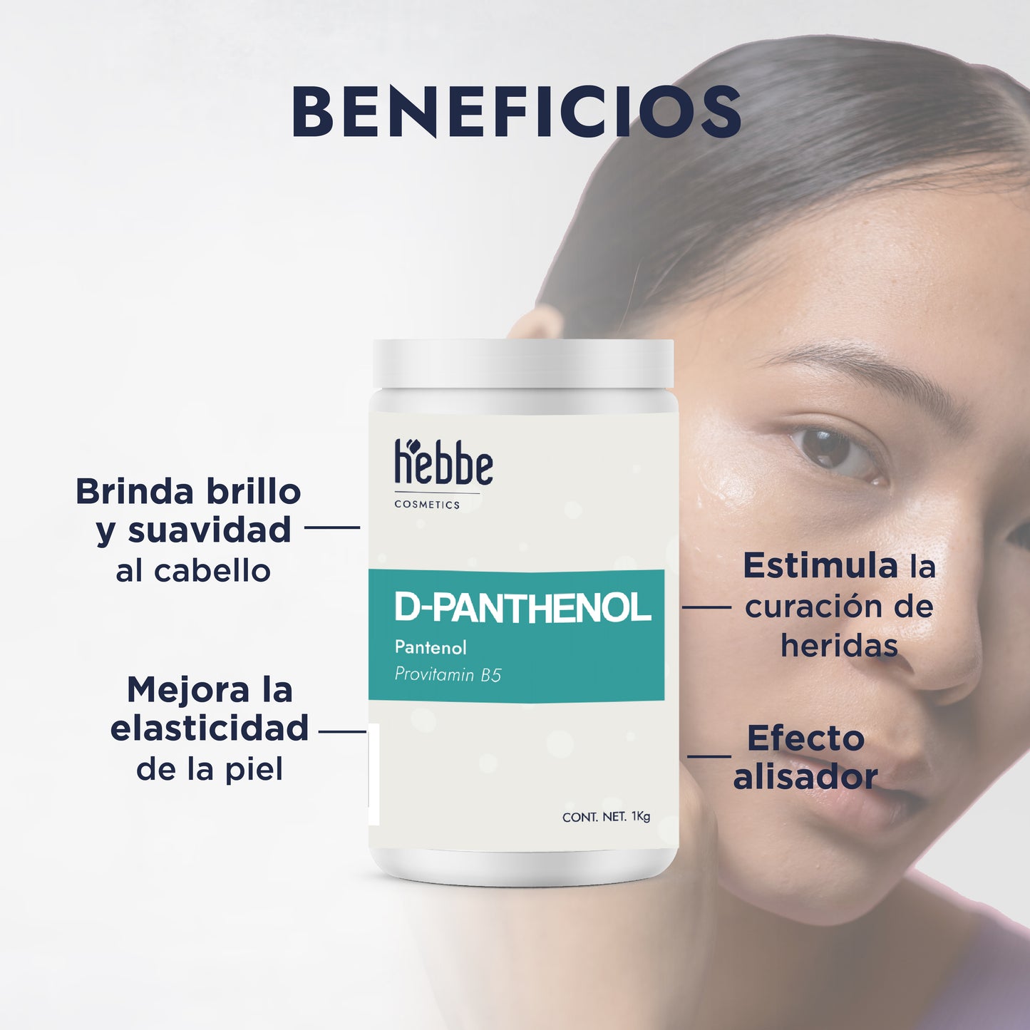 D – Pantenol (Pro-Vitamina B5) | Facial, Corporal, Capilar | Hidratante, Calmante y Cicatrizante