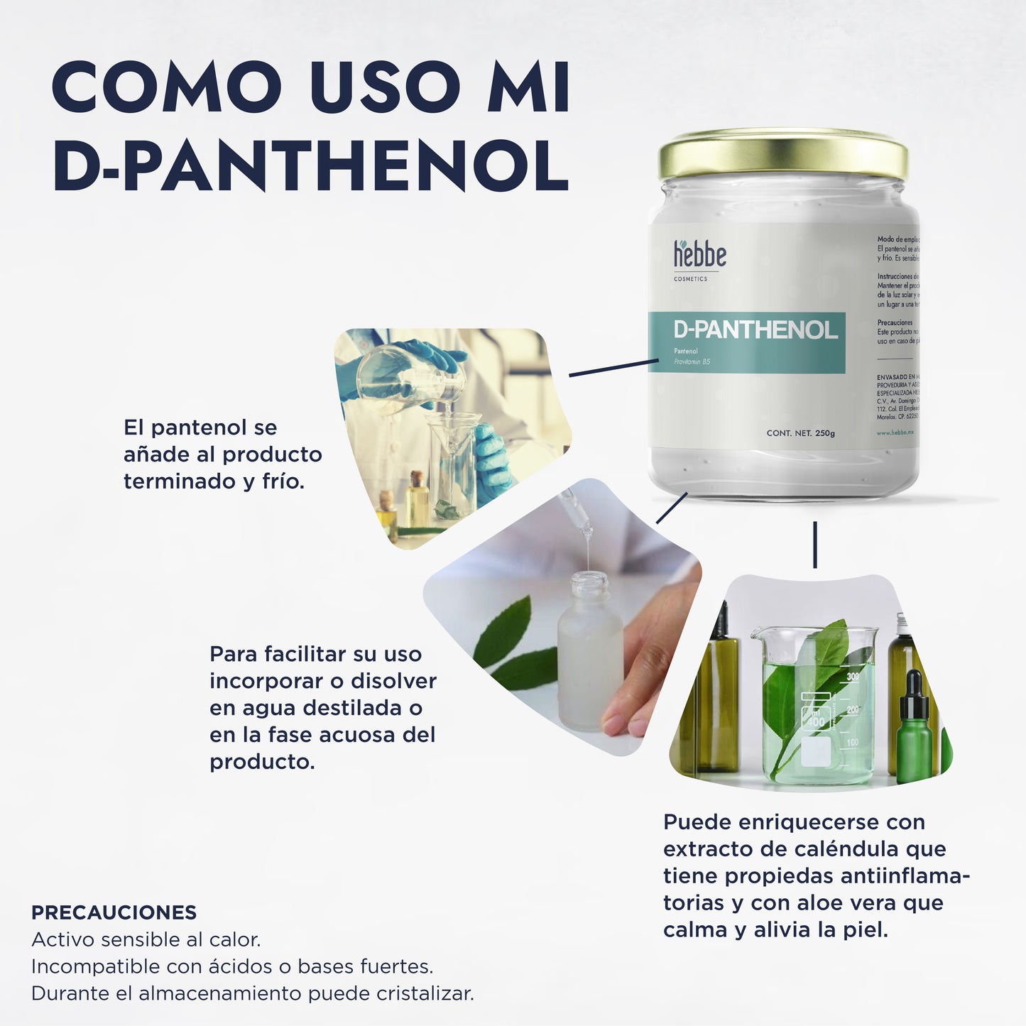 D – Pantenol (Pro-Vitamina B5) | Facial, Corporal, Capilar | Hidratante, Calmante y Cicatrizante