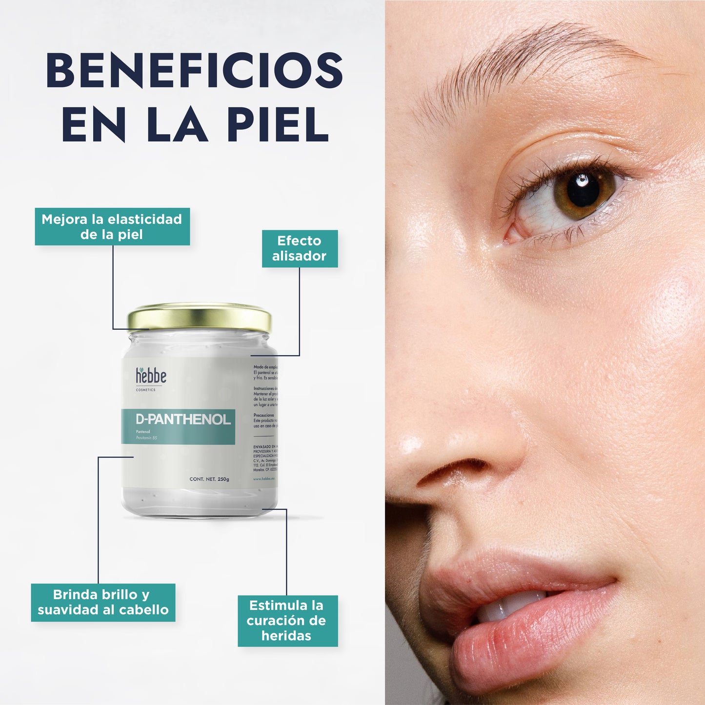 D – Pantenol (Pro-Vitamina B5) | Facial, Corporal, Capilar | Hidratante, Calmante y Cicatrizante