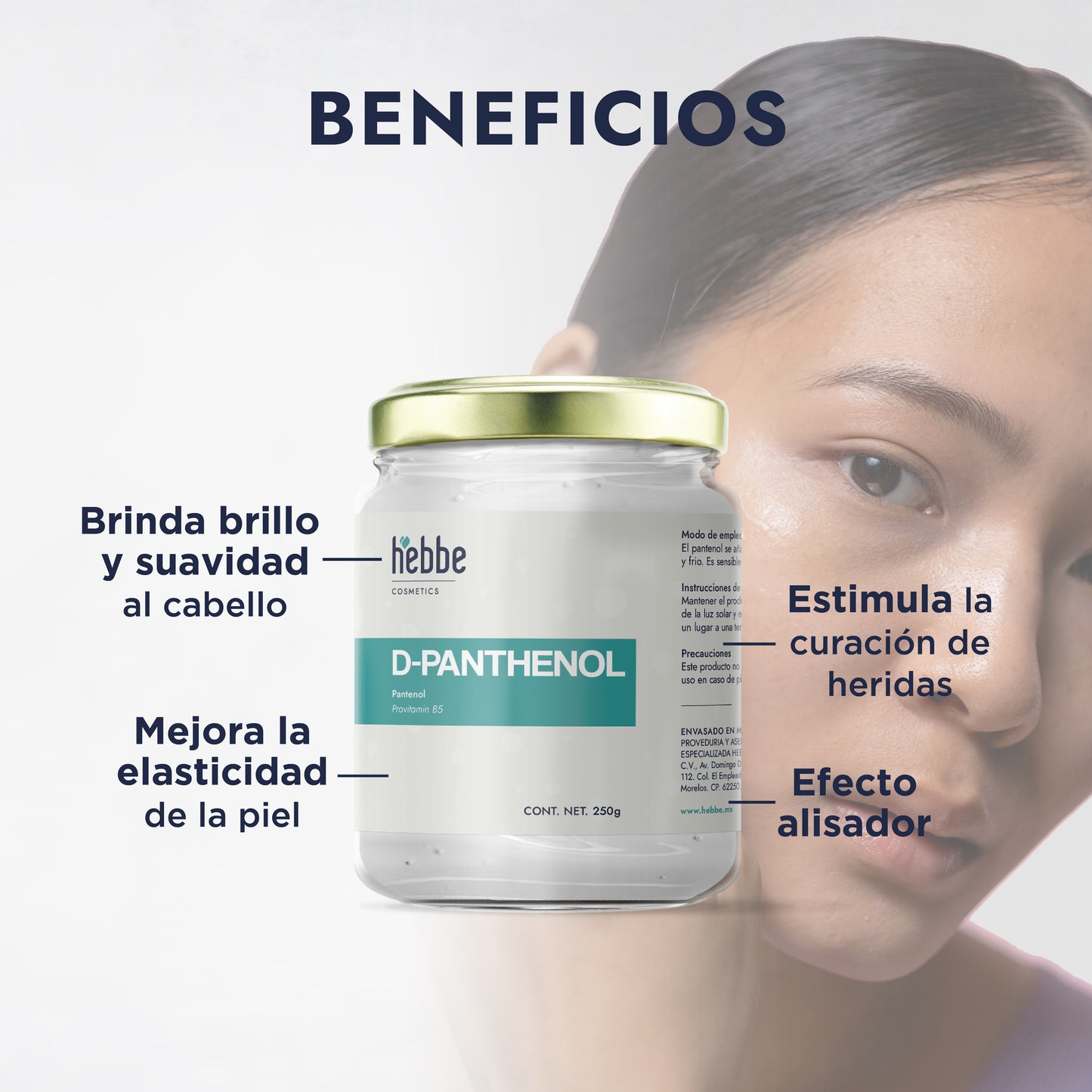D – Pantenol (Pro-Vitamina B5) | Facial, Corporal, Capilar | Hidratante, Calmante y Cicatrizante