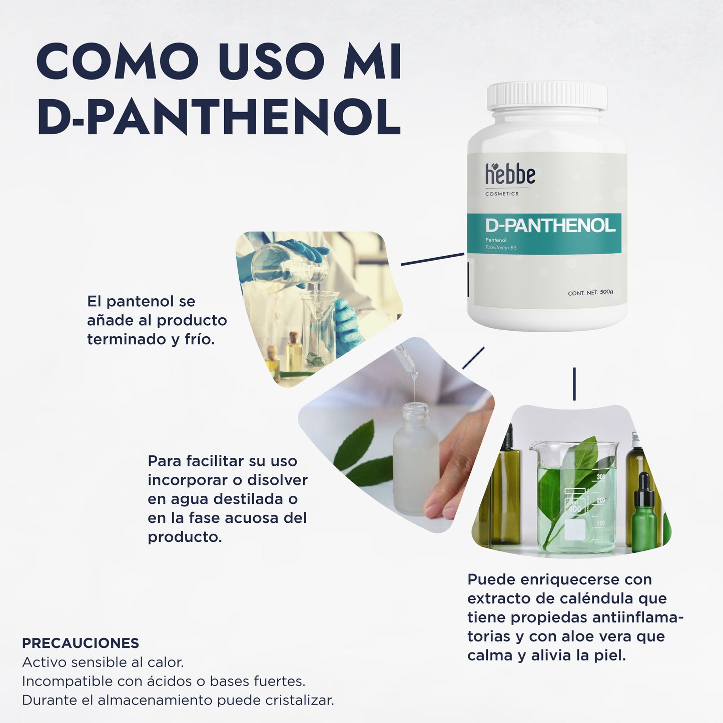 D – Pantenol (Pro-Vitamina B5) | Facial, Corporal, Capilar | Hidratante, Calmante y Cicatrizante