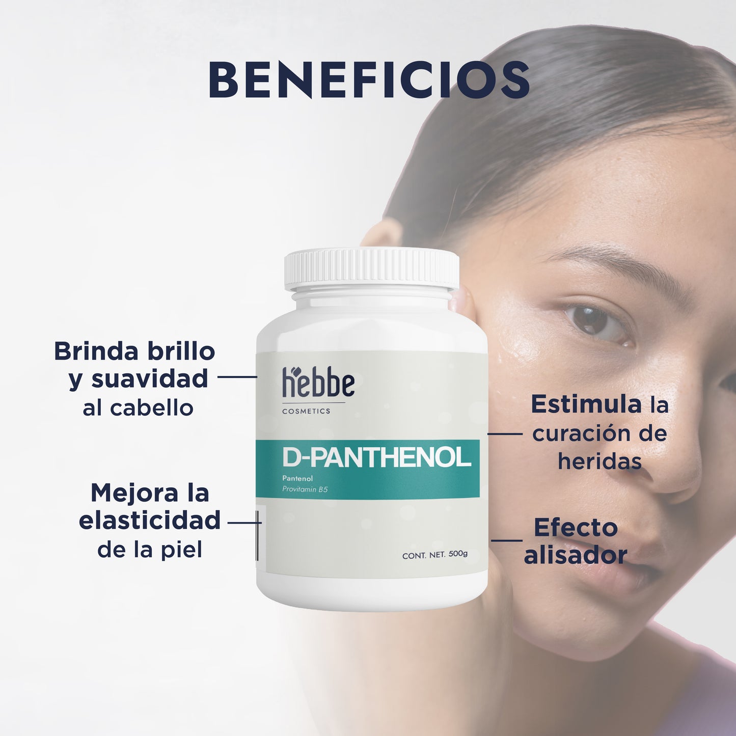 D – Pantenol (Pro-Vitamina B5) | Facial, Corporal, Capilar | Hidratante, Calmante y Cicatrizante
