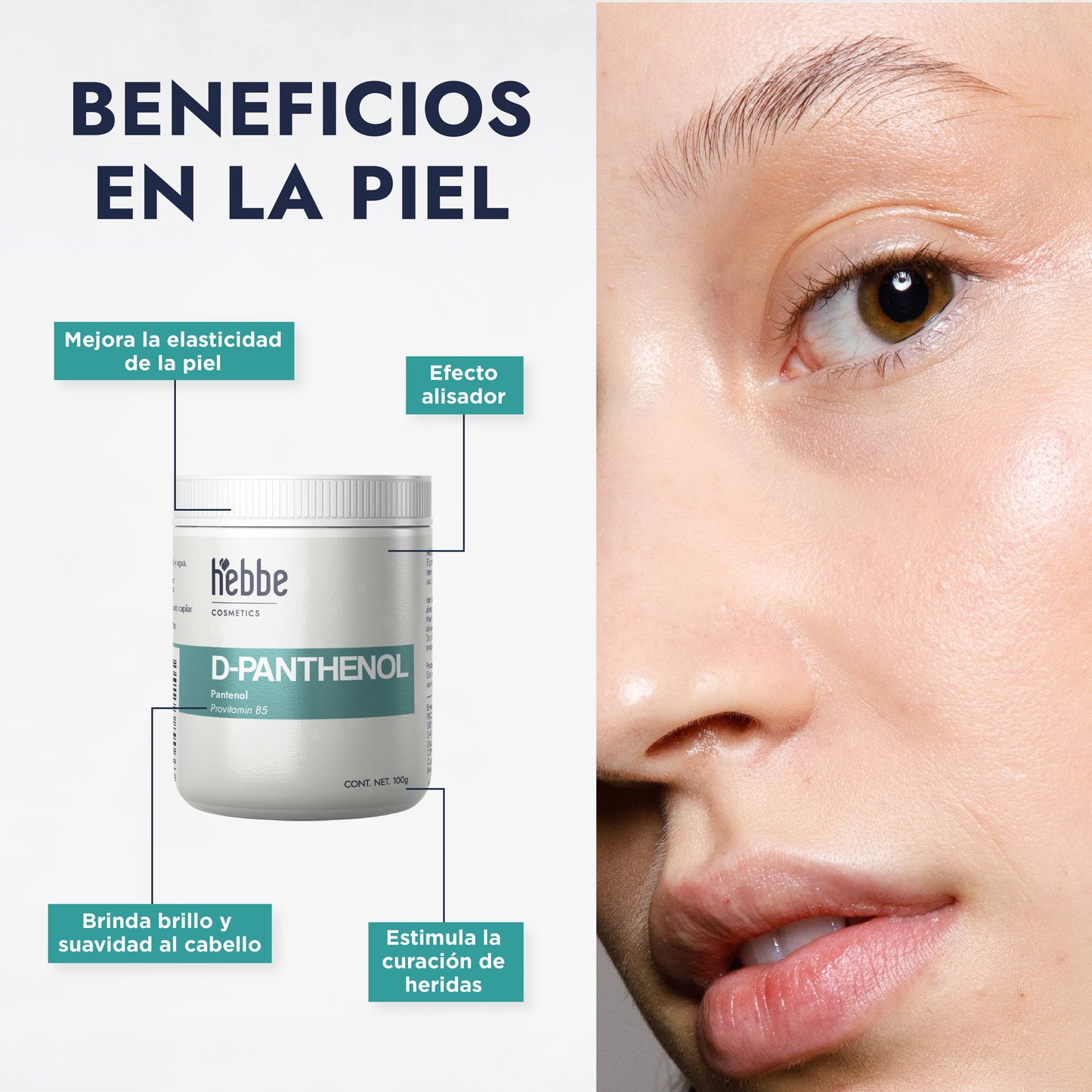 D – Pantenol (Pro-Vitamina B5) | Facial, Corporal, Capilar | Hidratante, Calmante y Cicatrizante