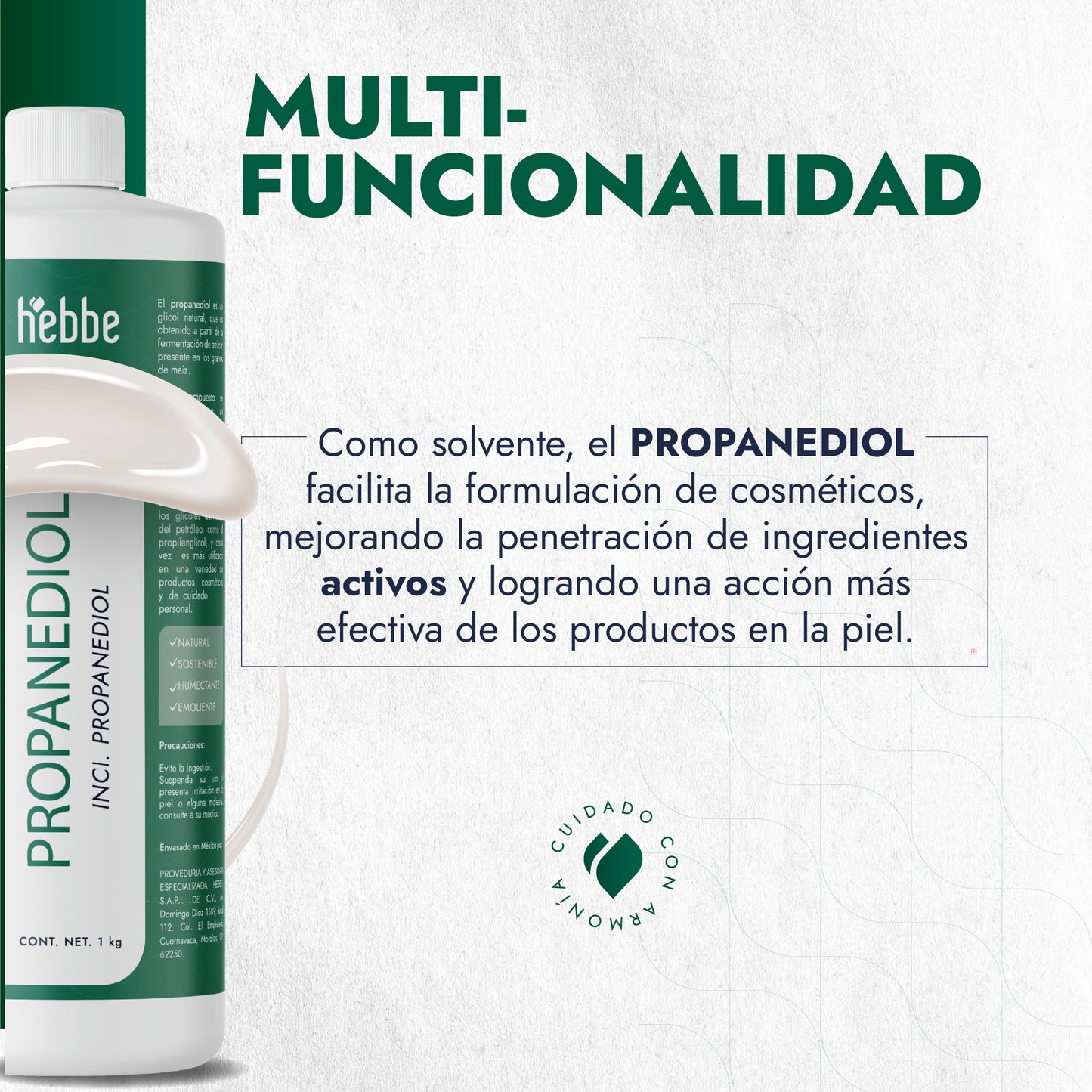 Propanediol Natural | Facial, Capilar y Corporal | Solvente, Humectante y Potenciador Sensorial