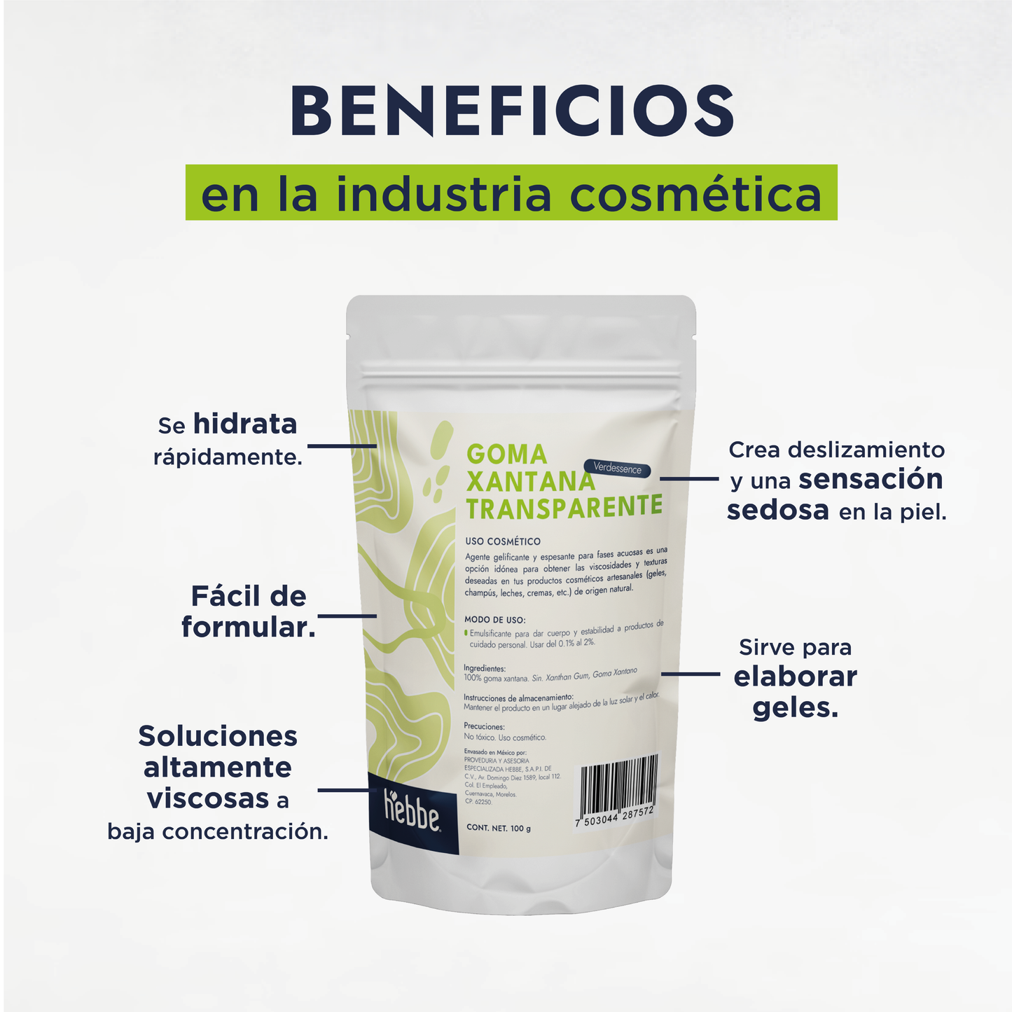 Goma Xantana Transparente | Facial, Corporal y Capilar | Espesante y Estabilizador Clean Beauty