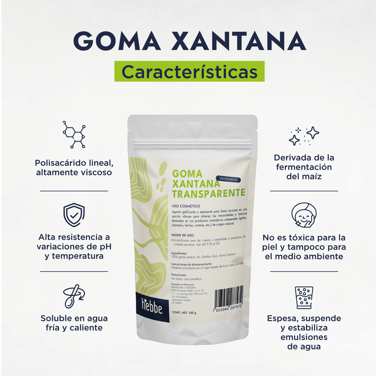 Goma Xantana Transparente | Facial, Corporal y Capilar | Espesante y Estabilizador Clean Beauty