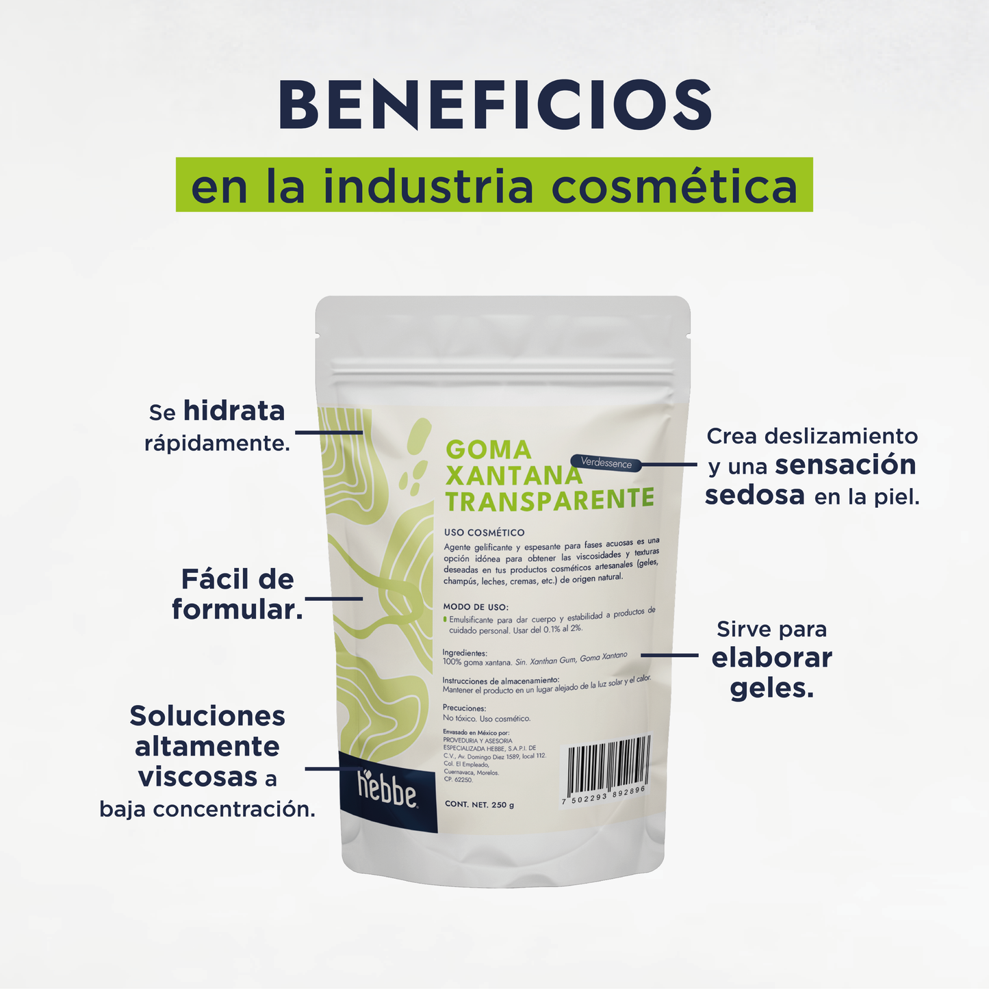 Goma Xantana Transparente | Facial, Corporal y Capilar | Espesante y Estabilizador Clean Beauty