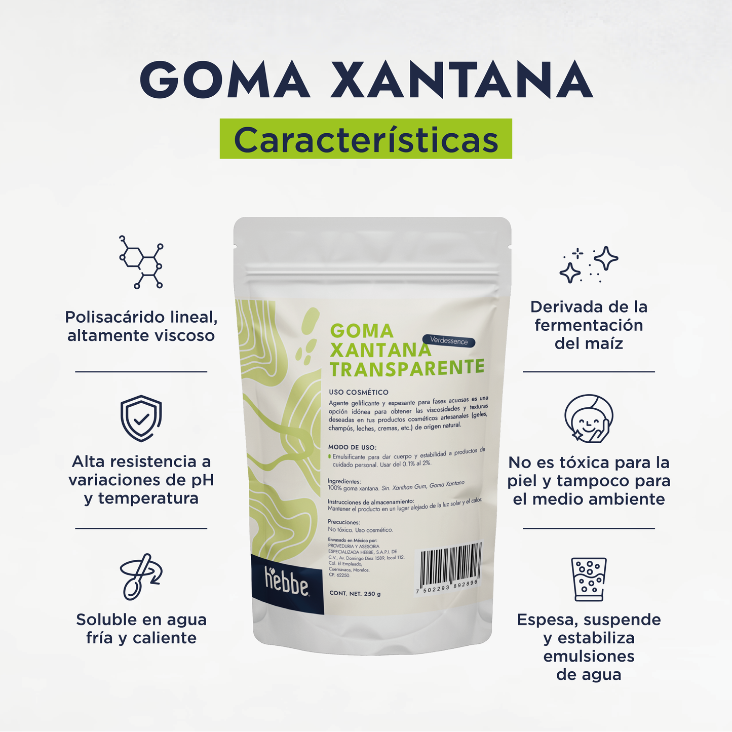Goma Xantana Transparente | Facial, Corporal y Capilar | Espesante y Estabilizador Clean Beauty