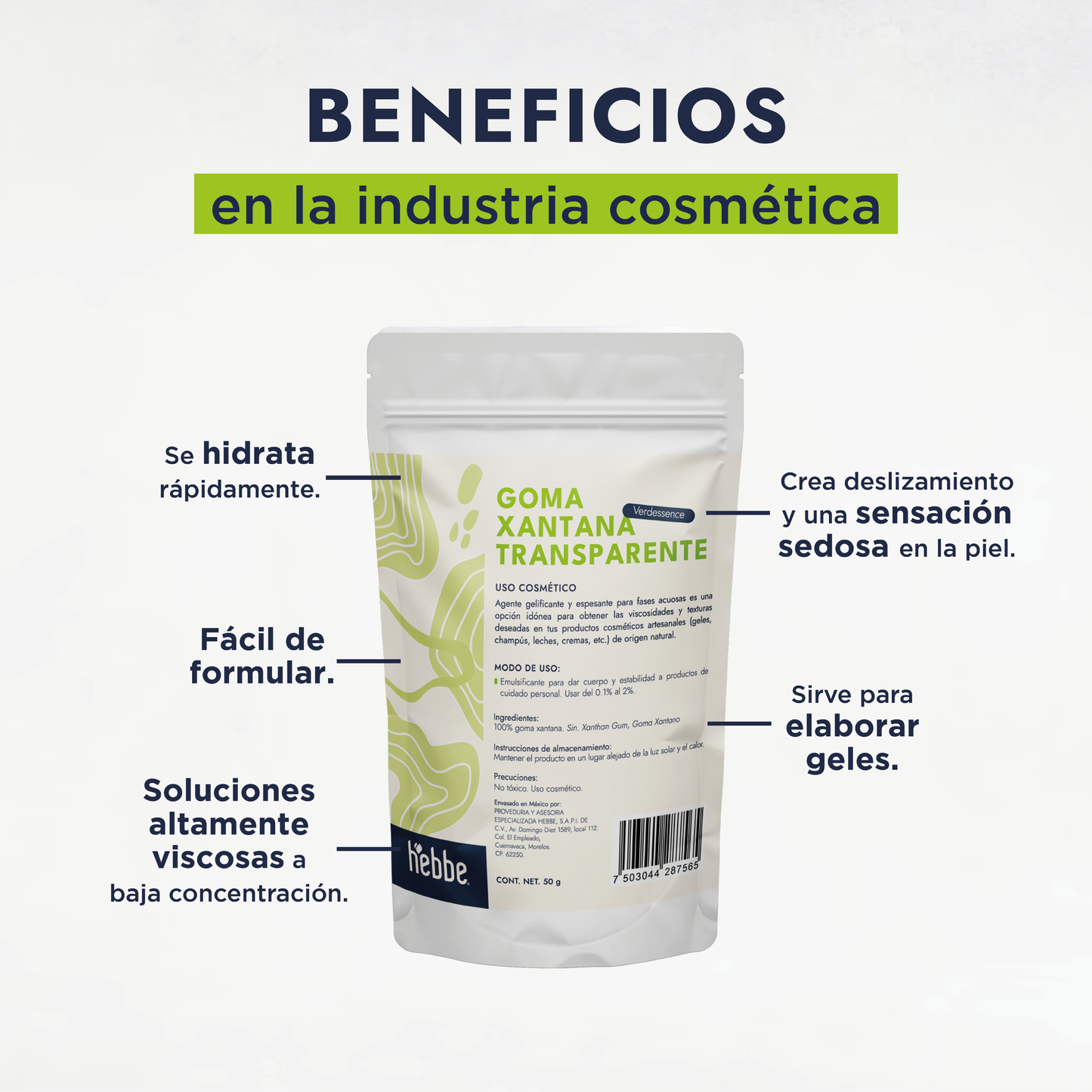 Goma Xantana Transparente | Facial, Corporal y Capilar | Espesante y Estabilizador Clean Beauty