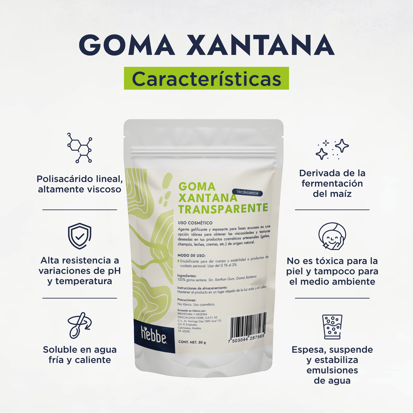 Goma Xantana Transparente | Facial, Corporal y Capilar | Espesante y Estabilizador Clean Beauty