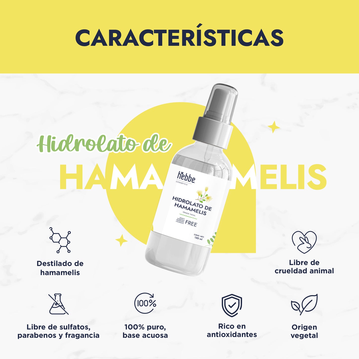Hidrolato de Hamamelis | Facial y Corporal | Astringente, Purificante y Calmante