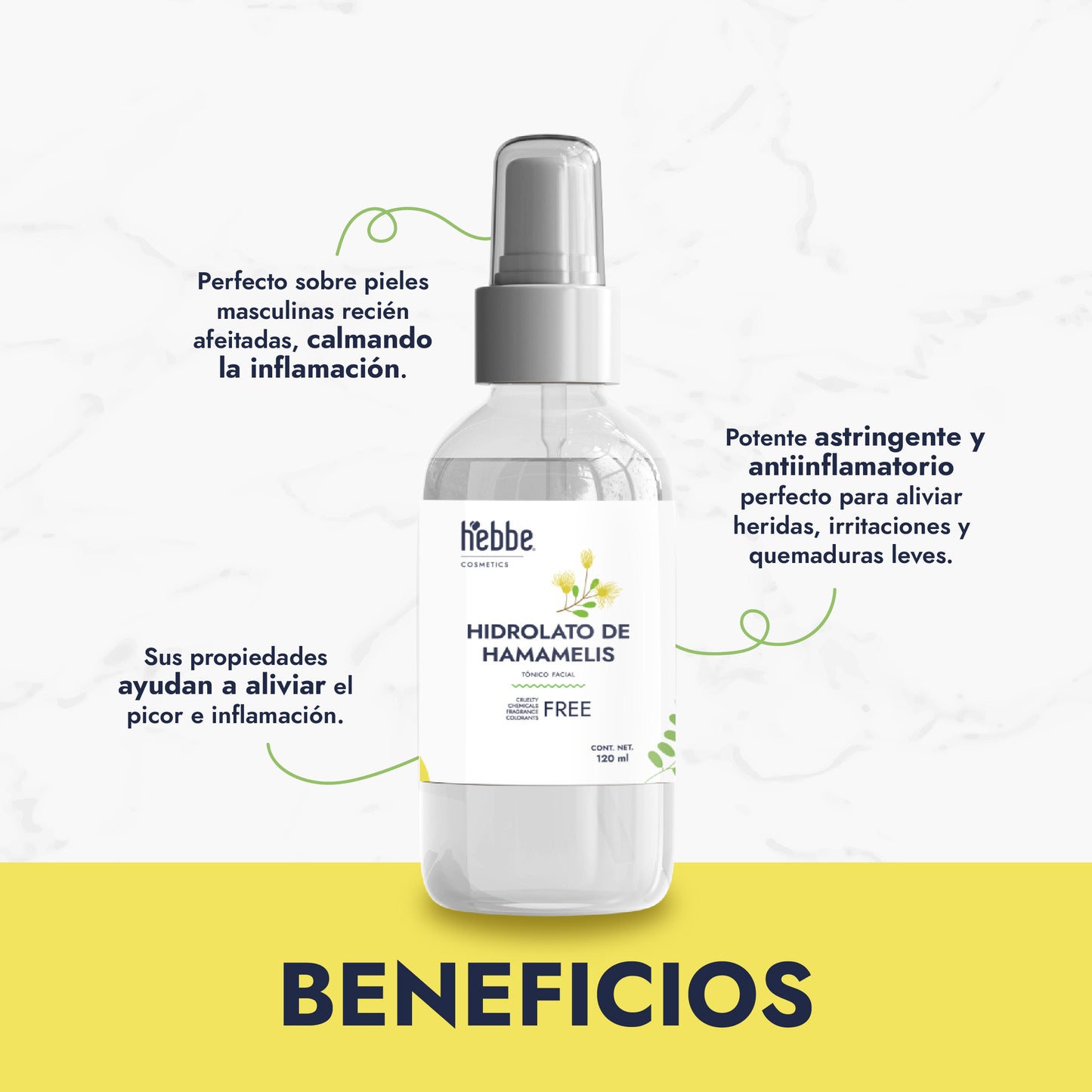 Hidrolato de Hamamelis | Facial y Corporal | Astringente, Purificante y Calmante