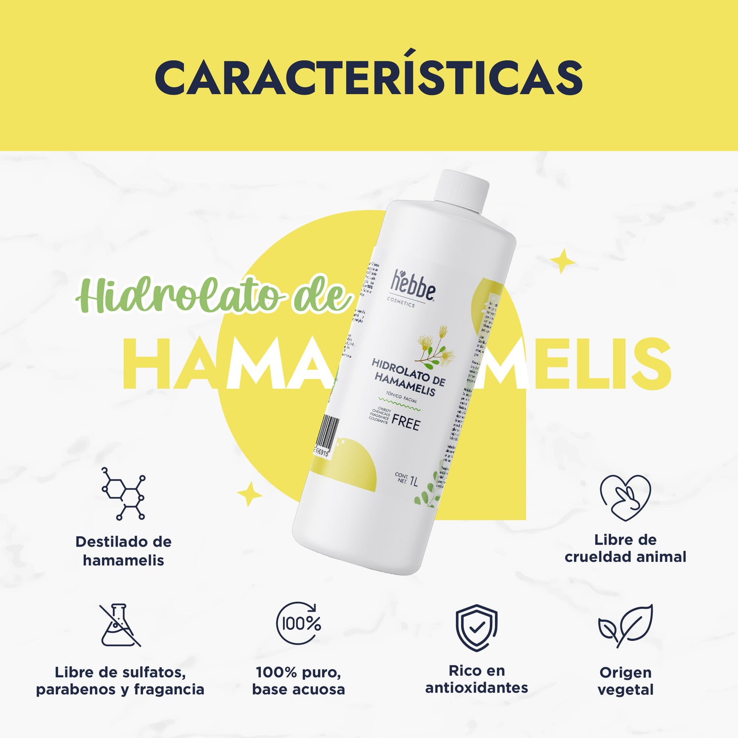 Hidrolato de Hamamelis | Facial y Corporal | Astringente, Purificante y Calmante