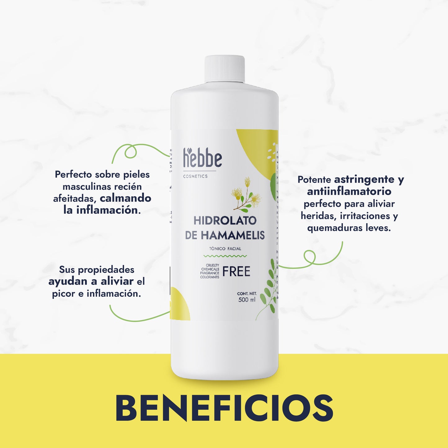 Hidrolato de Hamamelis | Facial y Corporal | Astringente, Purificante y Calmante
