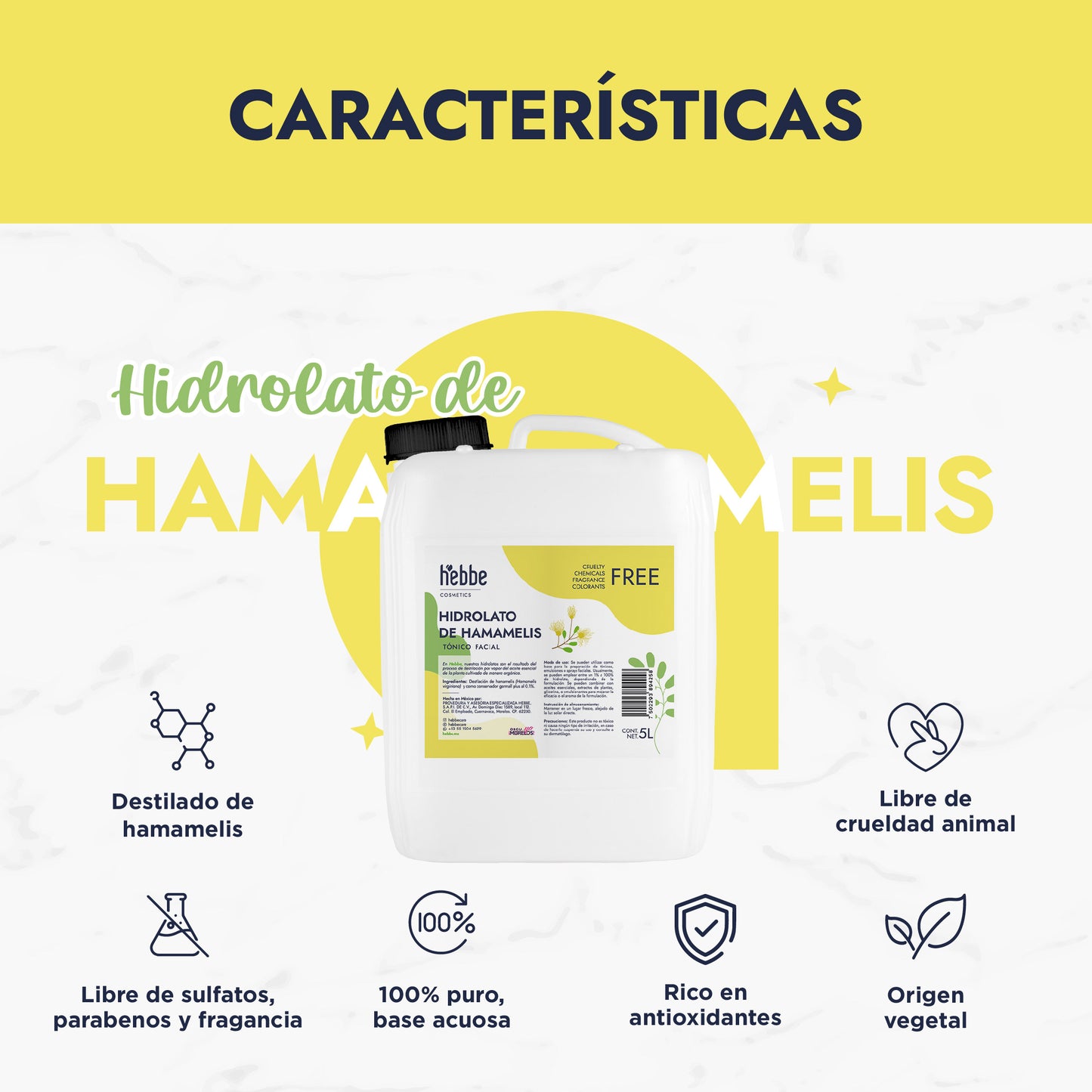 Hidrolato de Hamamelis | Facial y Corporal | Astringente, Purificante y Calmante