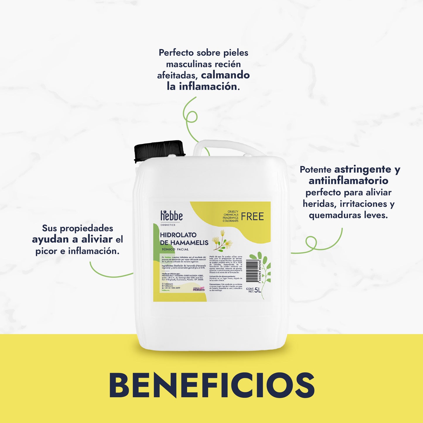 Hidrolato de Hamamelis | Facial y Corporal | Astringente, Purificante y Calmante