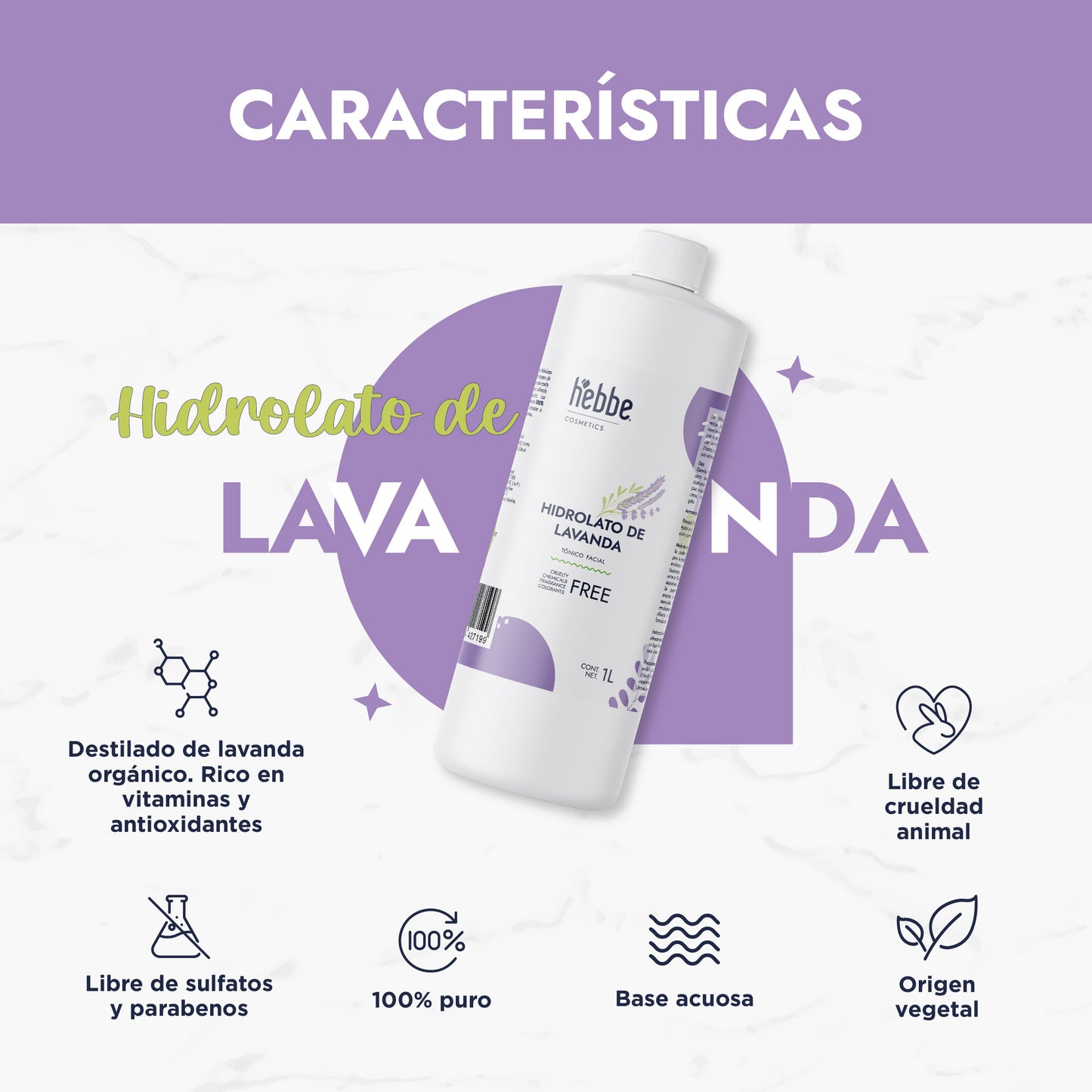 Hidrolato de Lavanda | Facial y Corporal | Calmante, Equilibrante y Regenerador