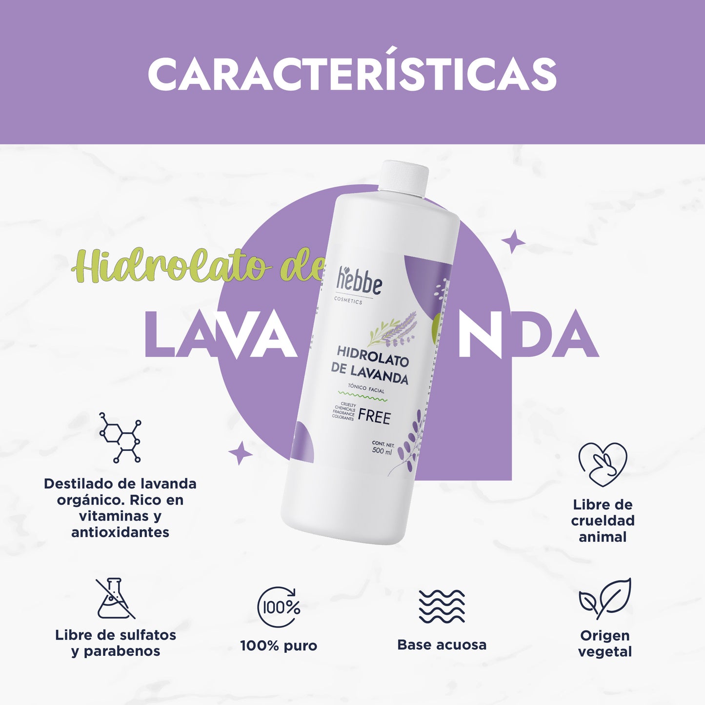 Hidrolato de Lavanda | Facial y Corporal | Calmante, Equilibrante y Regenerador