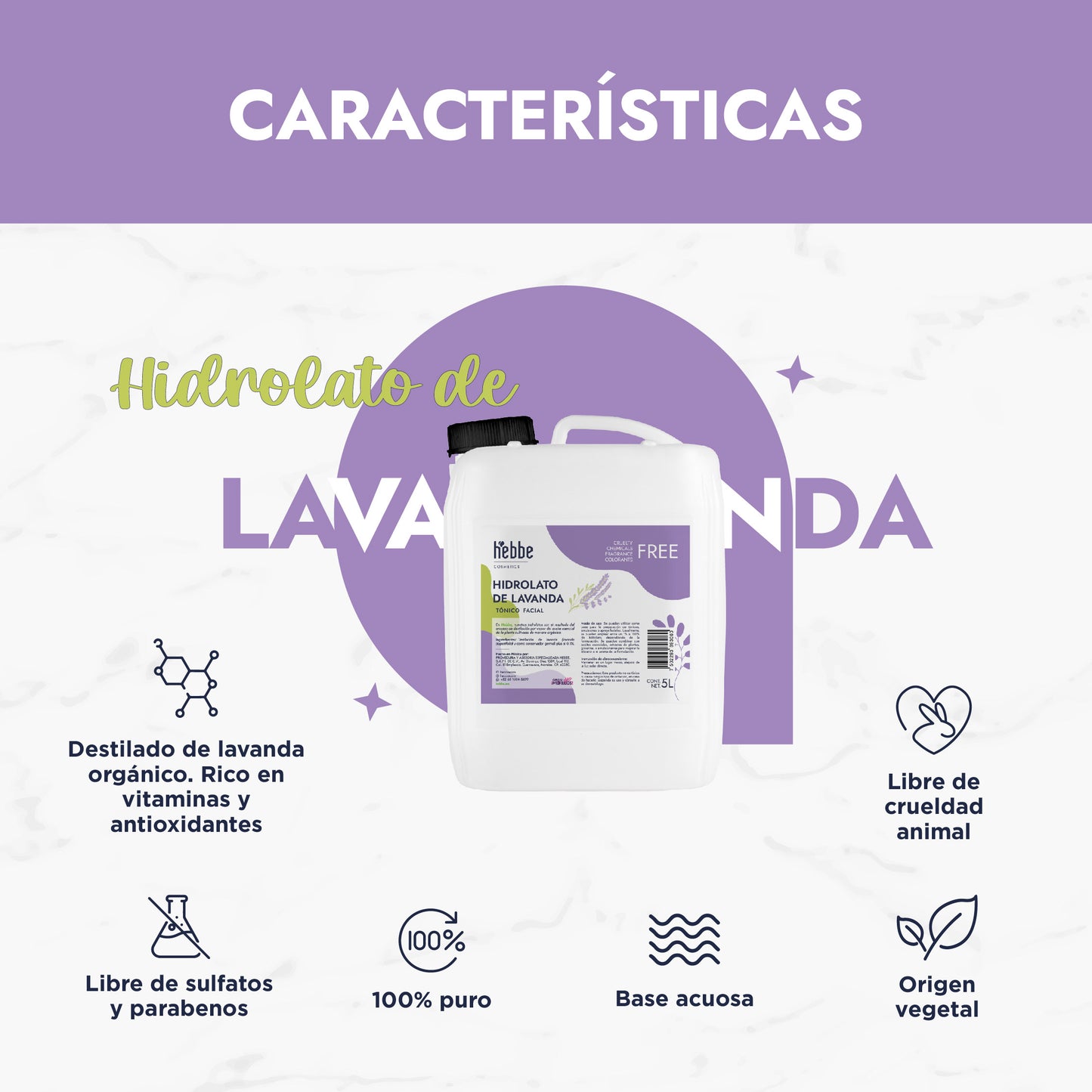 Hidrolato de Lavanda | Facial y Corporal | Calmante, Equilibrante y Regenerador
