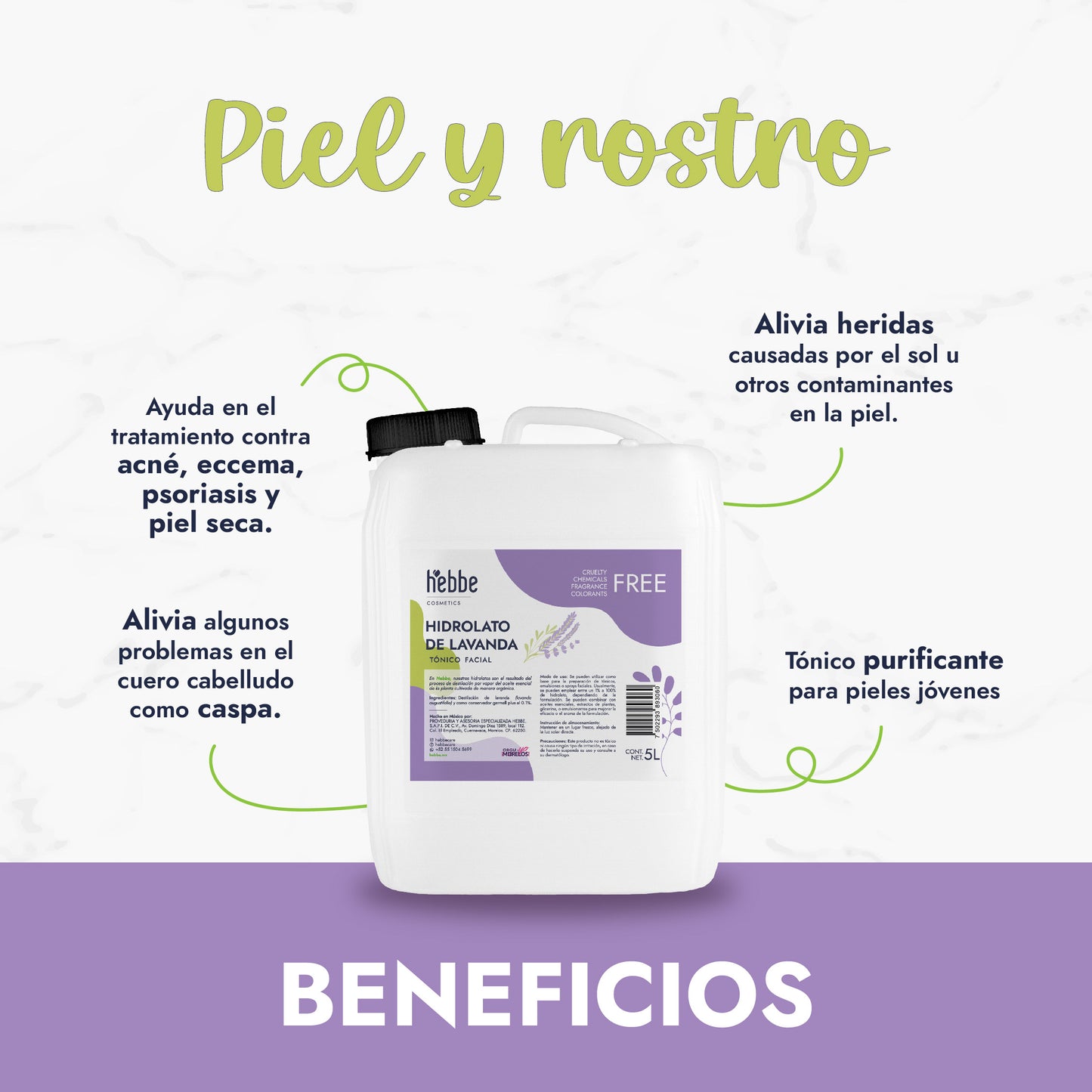 Hidrolato de Lavanda | Facial y Corporal | Calmante, Equilibrante y Regenerador