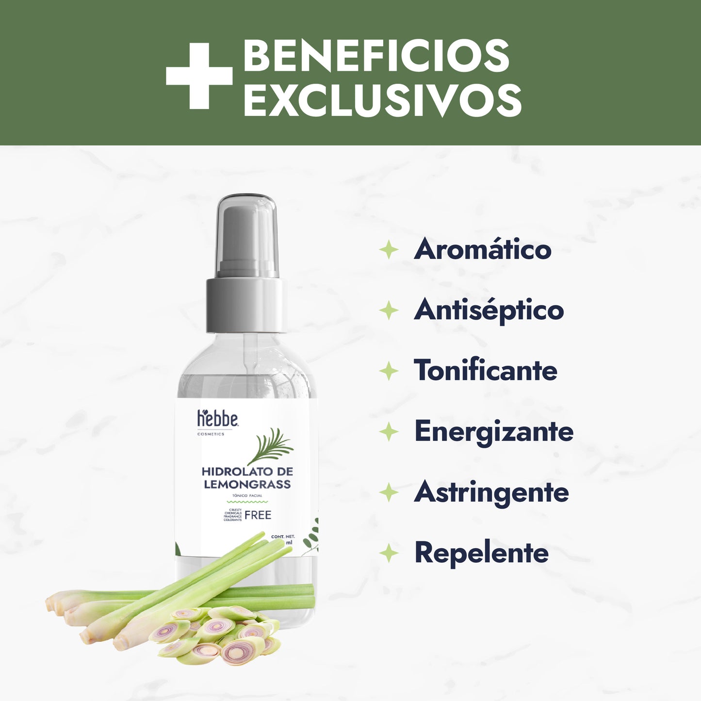 Hidrolato de Lemongrass | Facial y Corporal | Purificante, Astringente y Tonificante