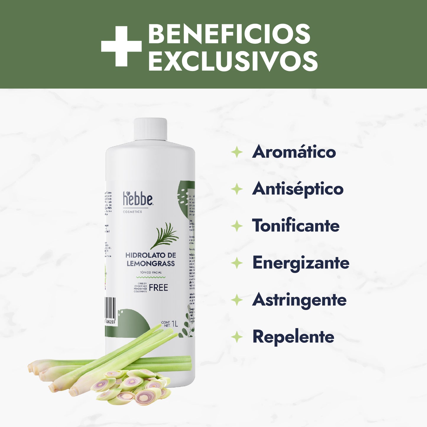 Hidrolato de Lemongrass | Facial y Corporal | Purificante, Astringente y Tonificante