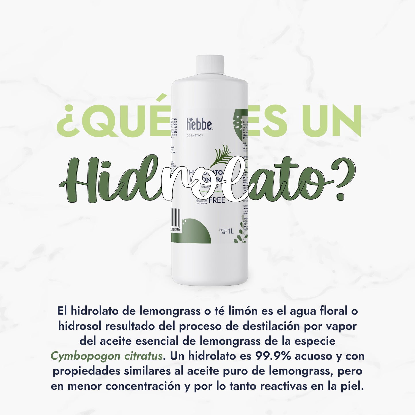 Hidrolato de Lemongrass | Facial y Corporal | Purificante, Astringente y Tonificante