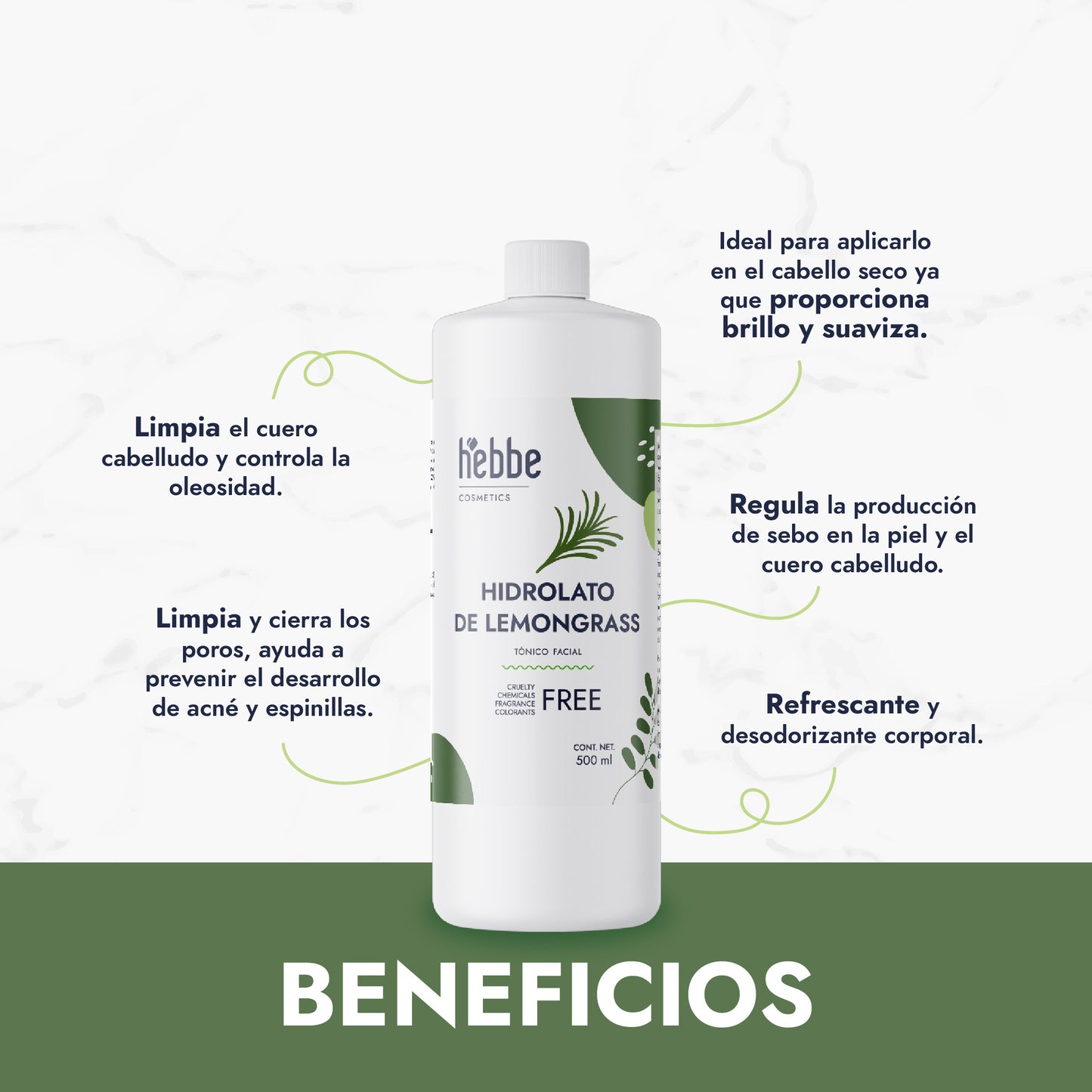 Hidrolato de Lemongrass | Facial y Corporal | Purificante, Astringente y Tonificante