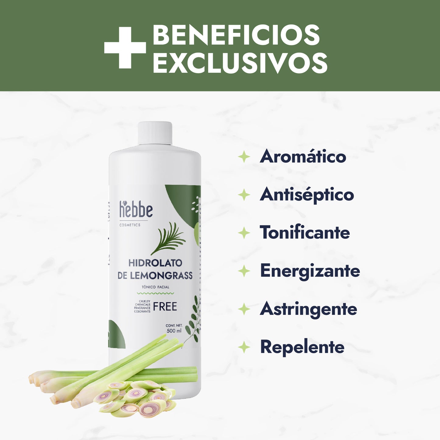 Hidrolato de Lemongrass | Facial y Corporal | Purificante, Astringente y Tonificante